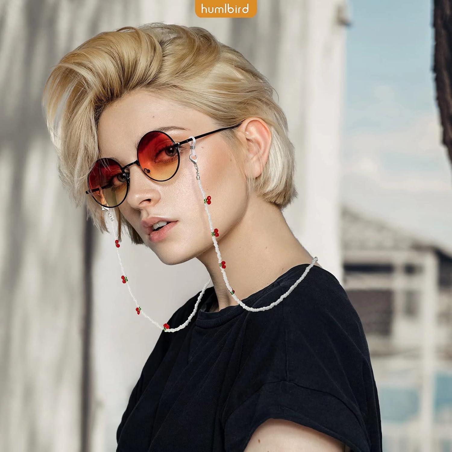 Cadena de Gafas Humlbird con Perlas y Cristales 77.5 cm