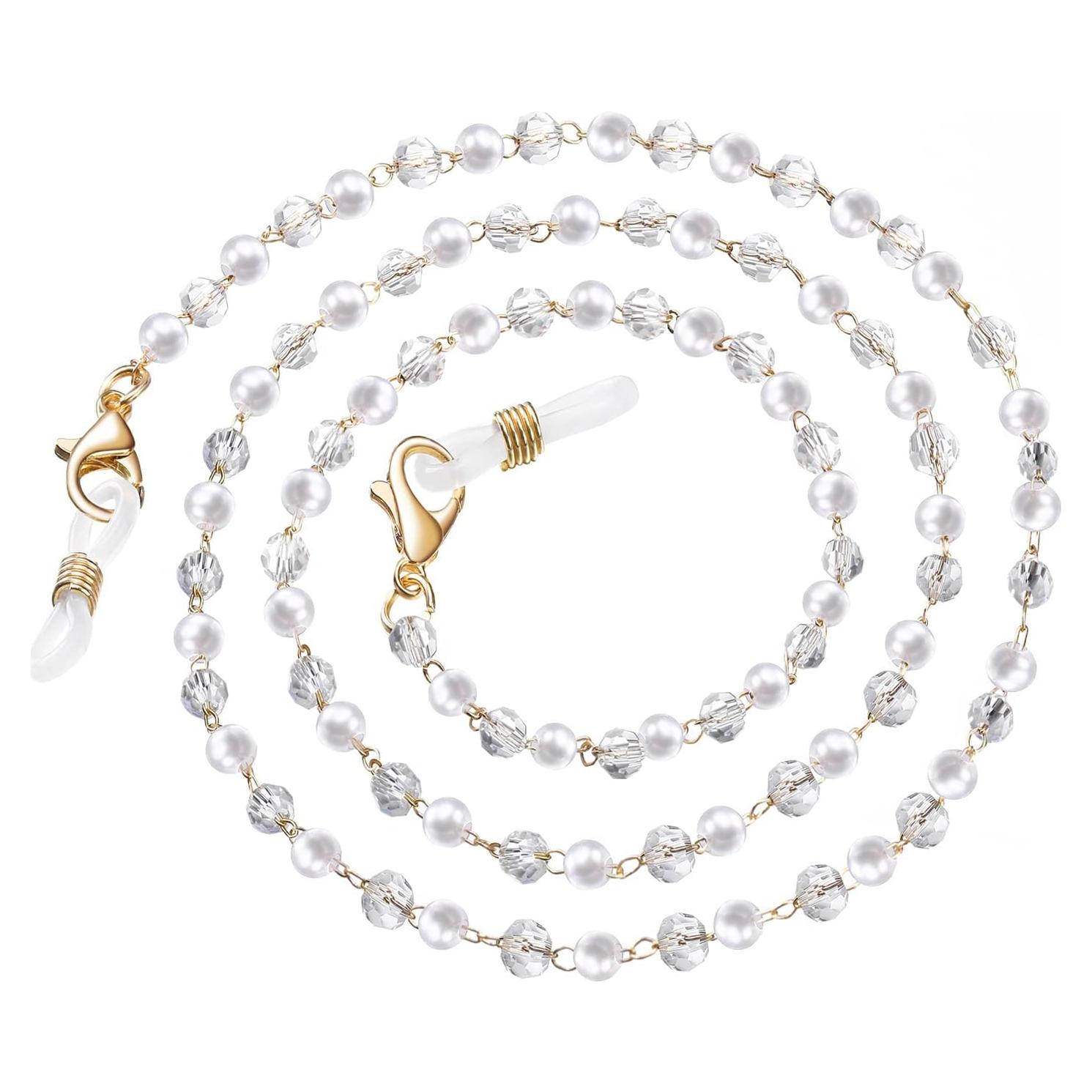 Cadena de Gafas Humlbird con Perlas y Cristales 67 cm