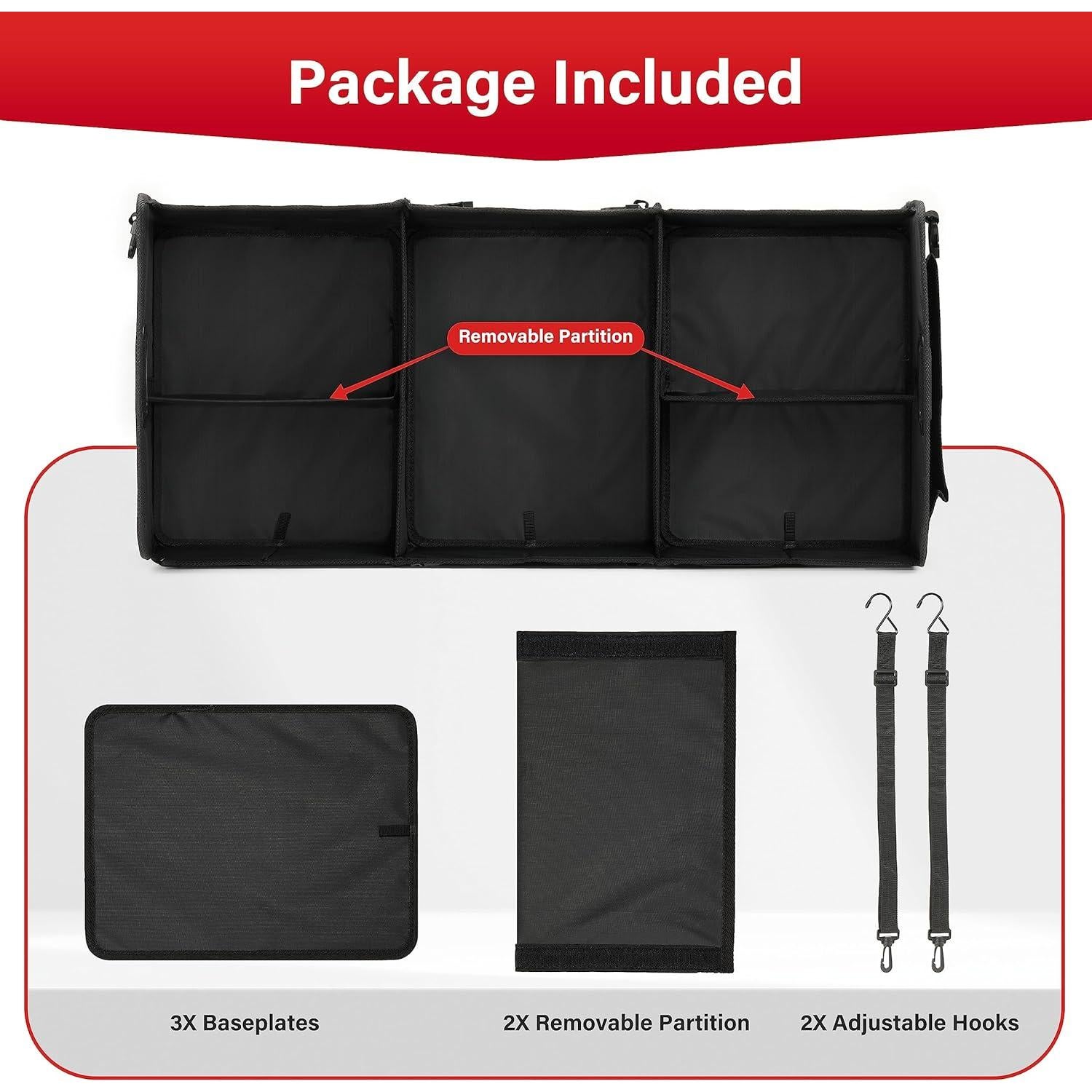 Organizador de Maletero Simple Deluxe 95L Antideslizante Negro