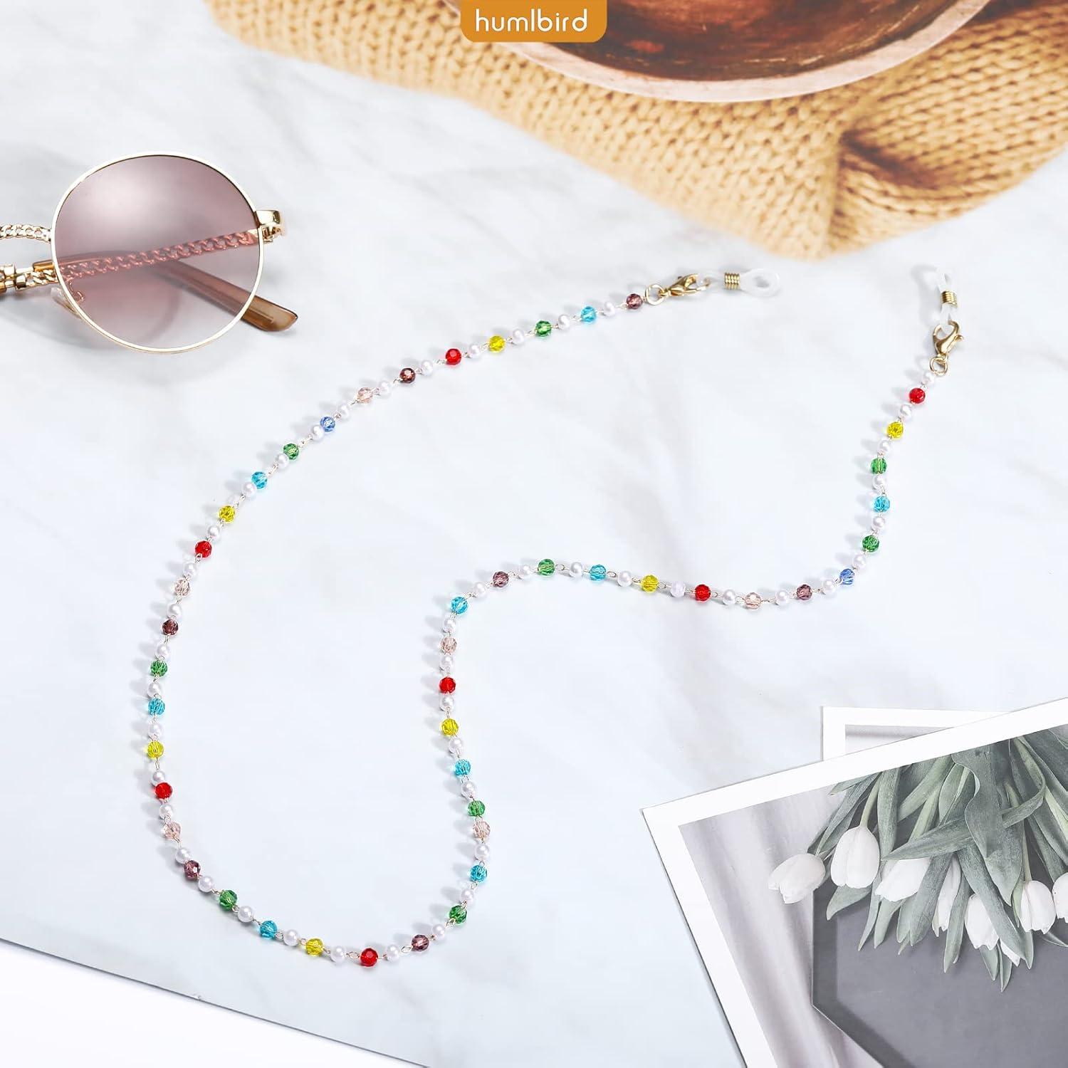 Cadena de Gafas Humlbird con Perlas y Cristales 67 cm