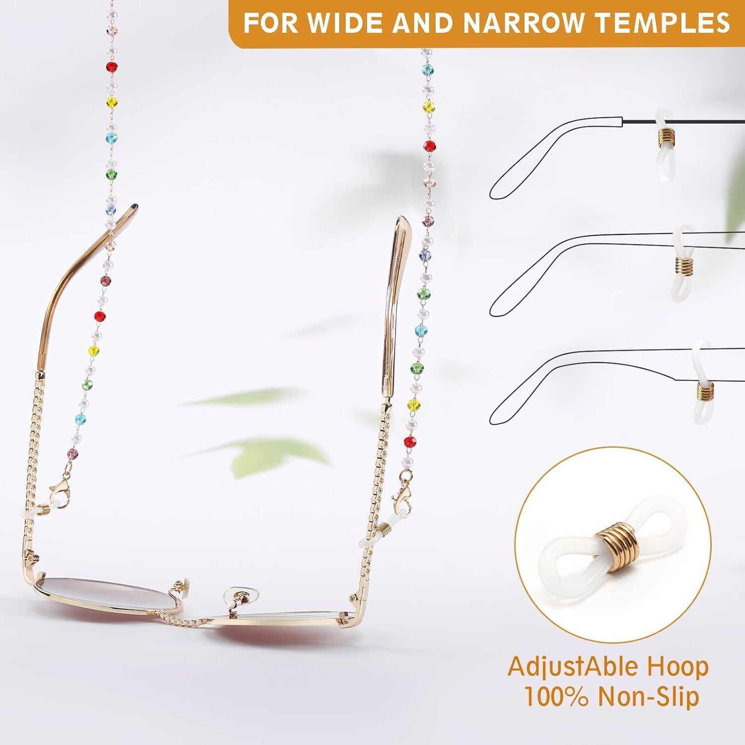 Cadena de Gafas Humlbird con Perlas y Cristales 67 cm