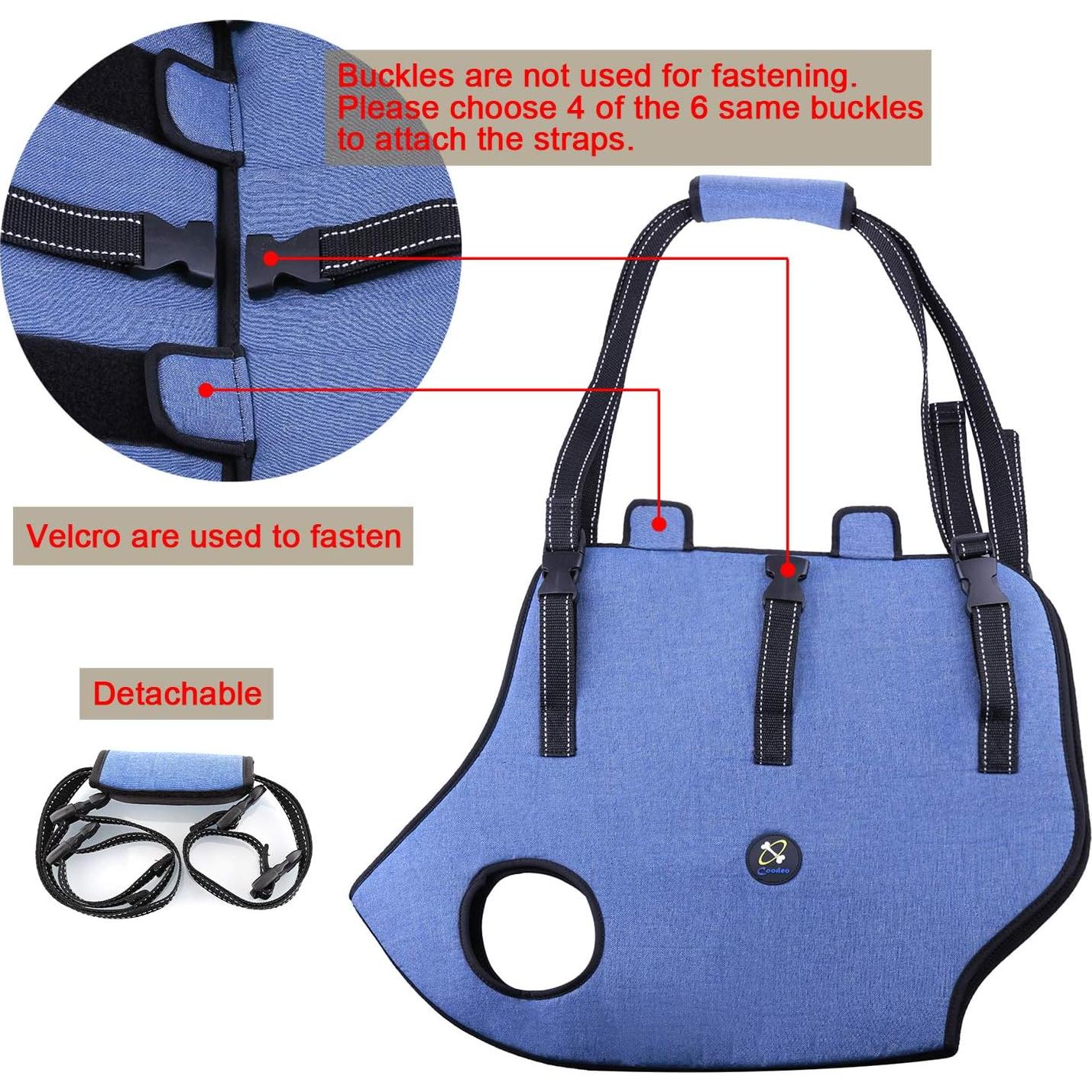 Arnés de Elevación para Perros Hanfu Ajustable Azul L