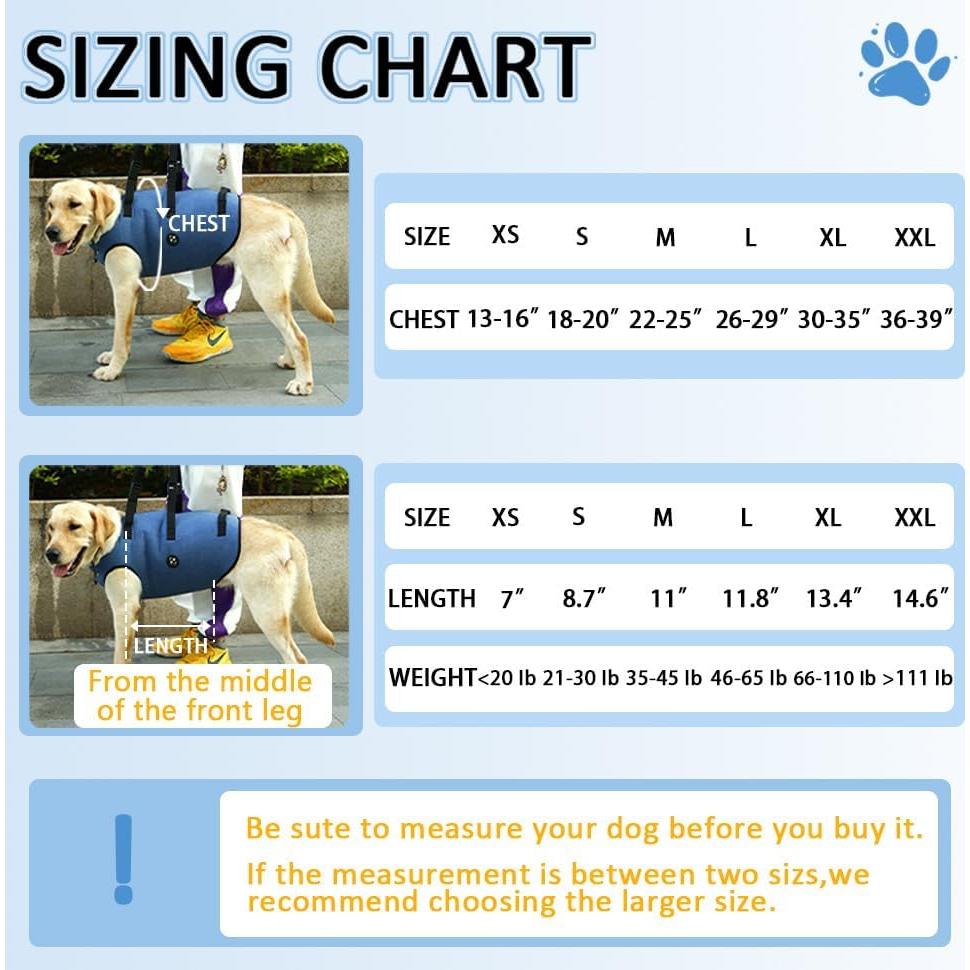 Arnés de Elevación para Perros Hanfu Ajustable Azul L