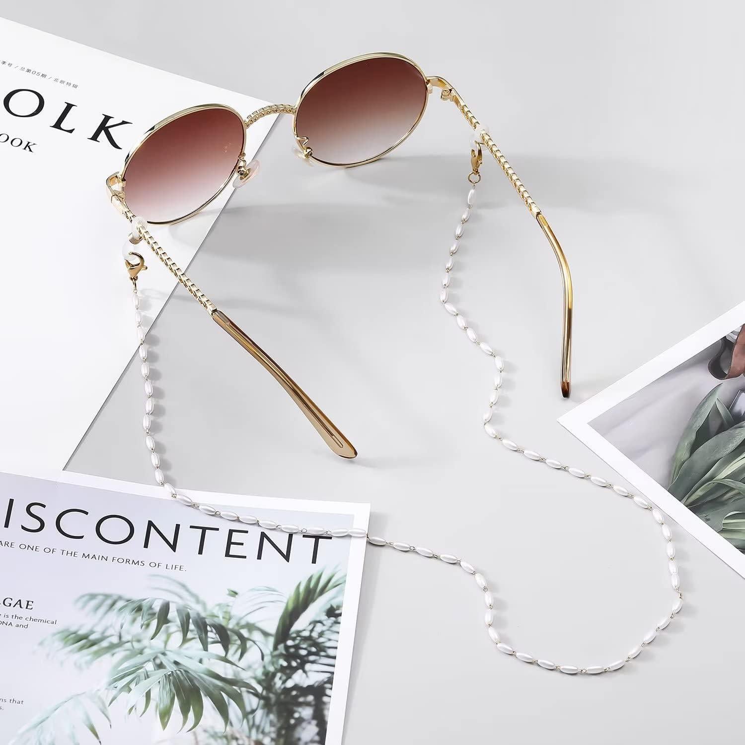 Cadena de Gafas Humlbird con Perlas y Cristales 72.5 cm