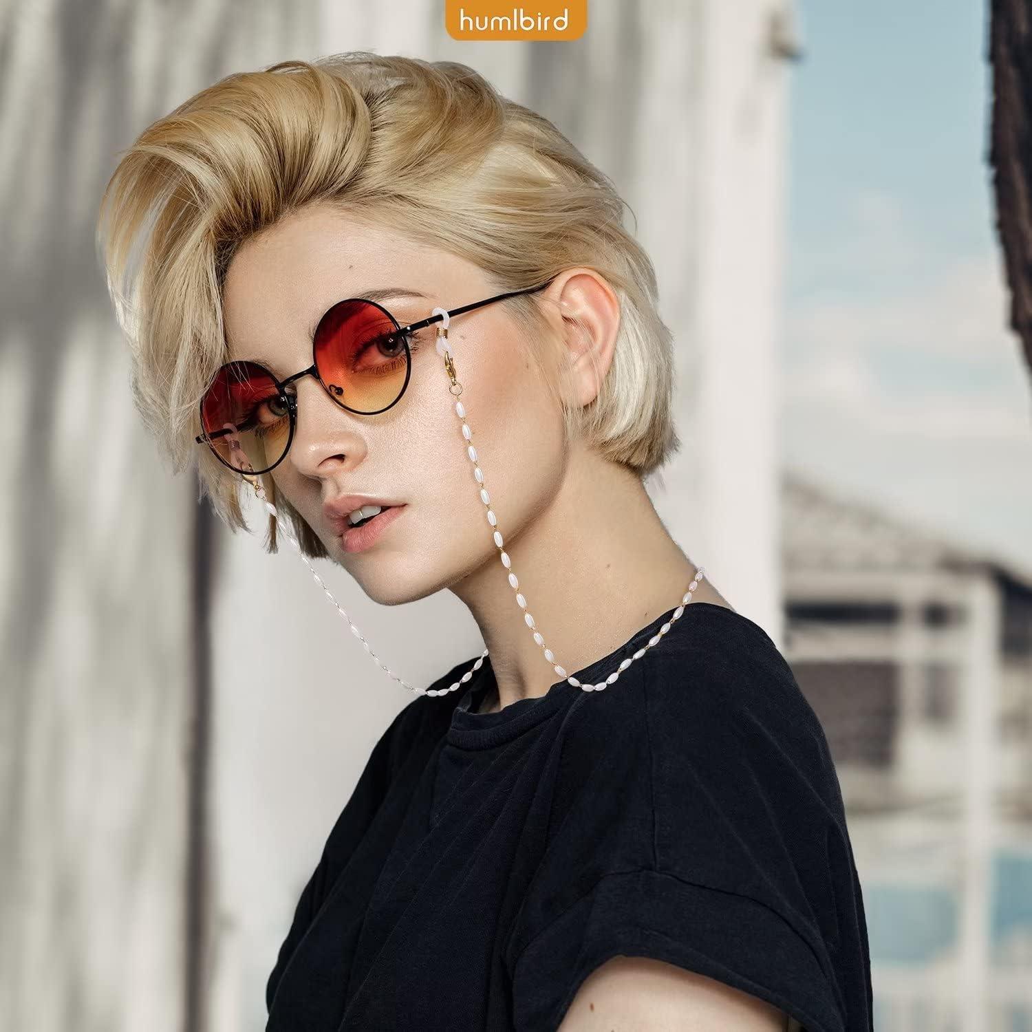 Cadena de Gafas Humlbird con Perlas y Cristales 72.5 cm