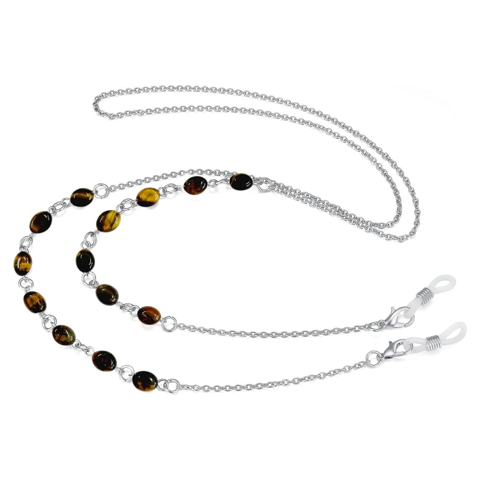 Cadena de Gafas Crimmy Soporte para Mujeres 70 cm Ágata Amarilla