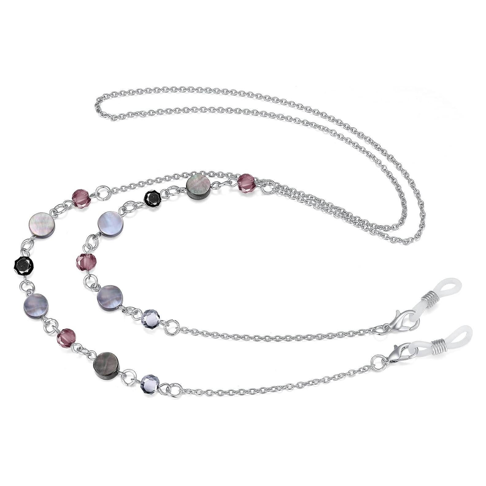 Cadena de Gafas Crimmy Rosa Plateado Soporte para Mujeres