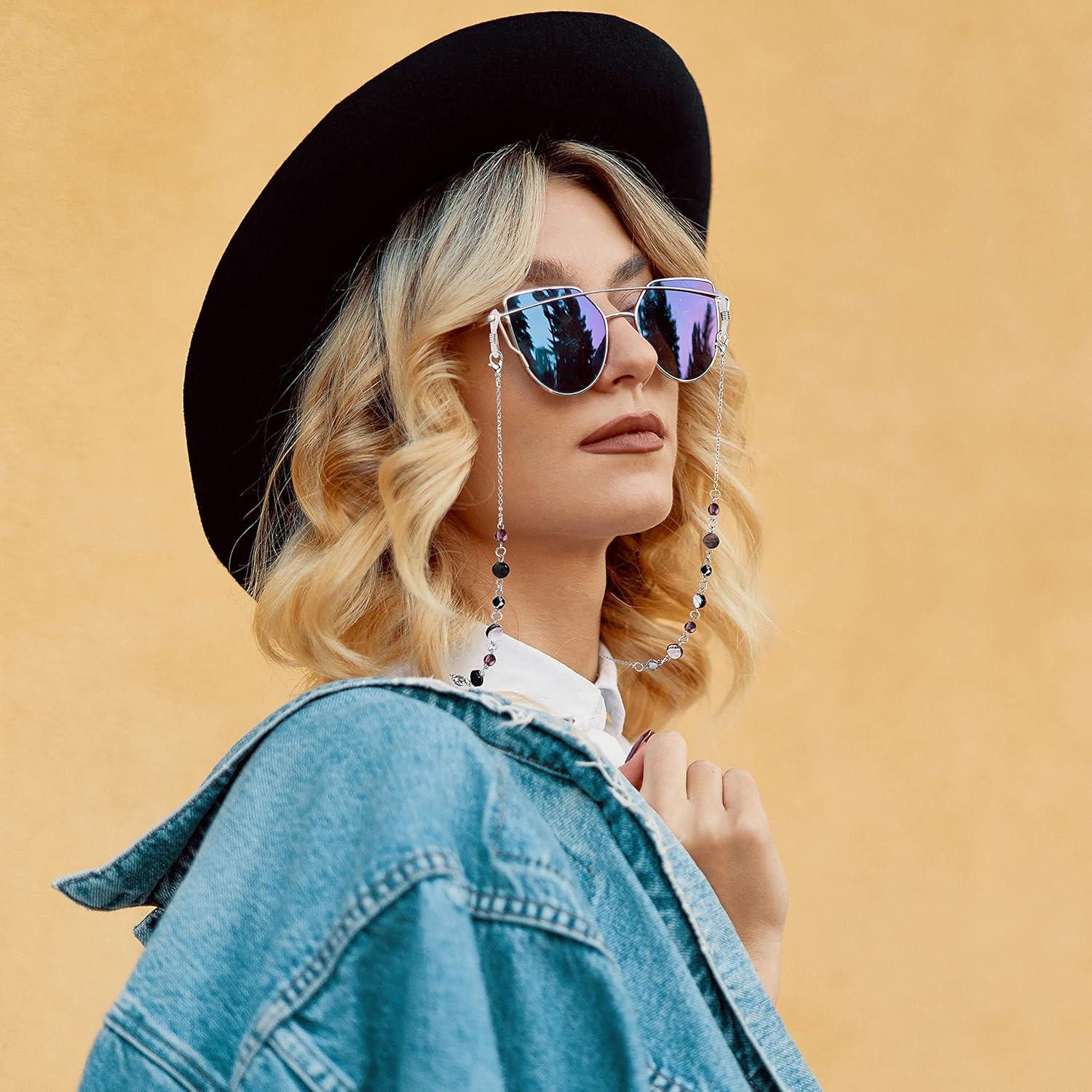 Cadena de Gafas Crimmy Rosa Plateado Soporte para Mujeres