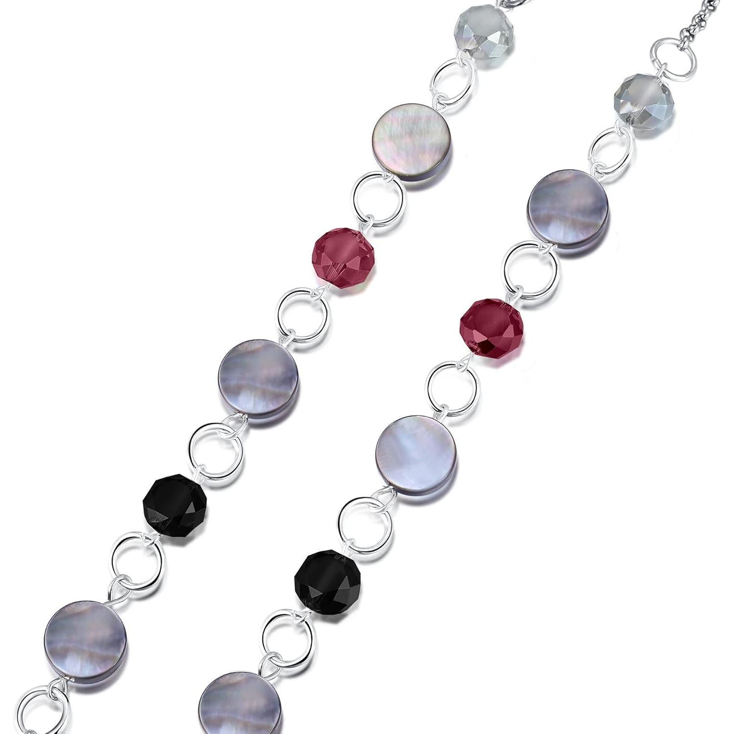 Cadena de Gafas Crimmy Rosa Plateado Soporte para Mujeres