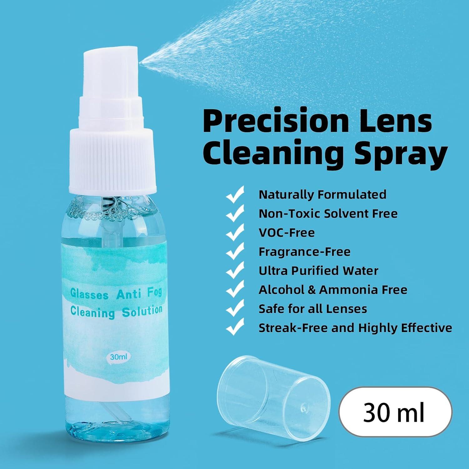 Kit de limpieza de gafas Edglete con spray y paño microfibra