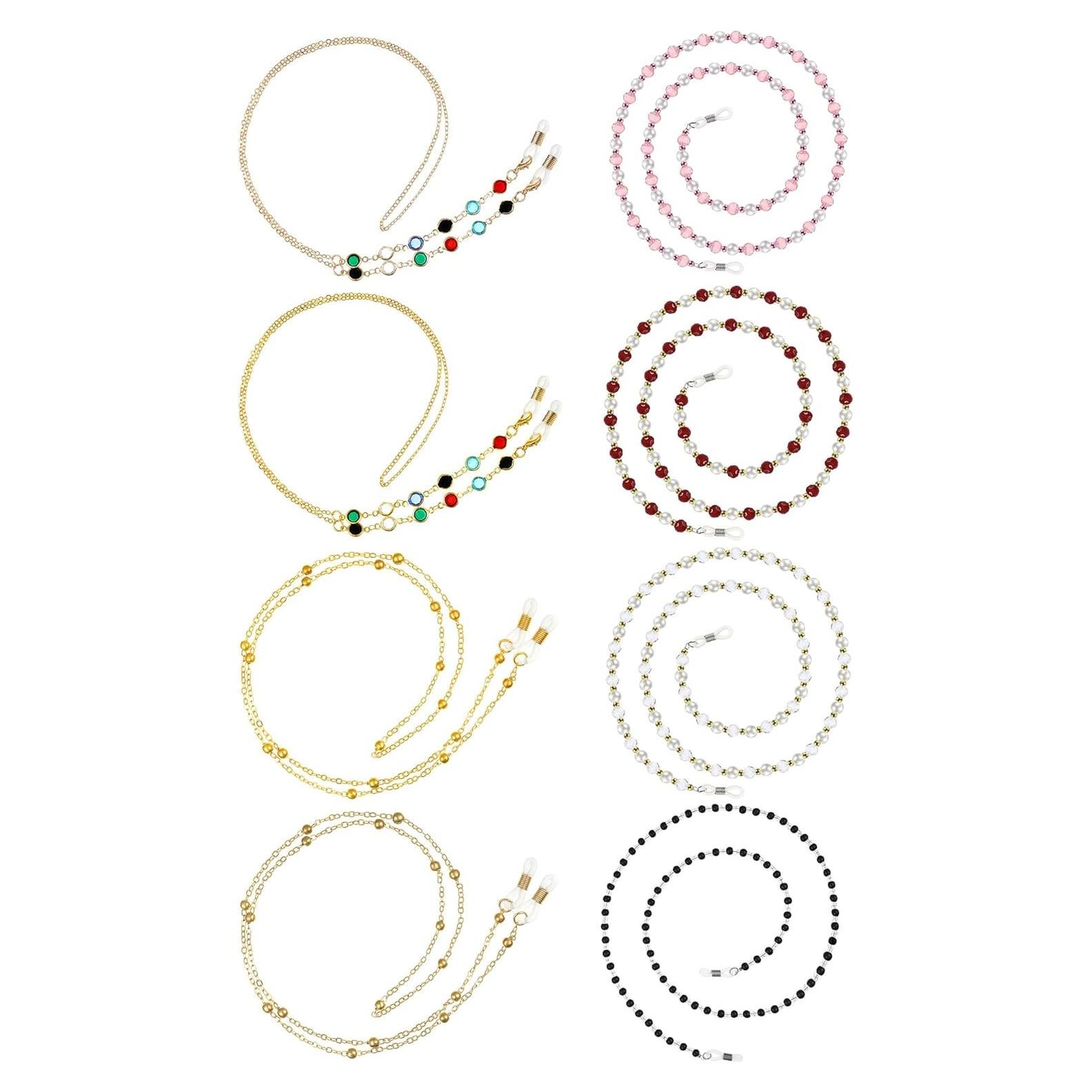 Cadena para Gafas Frienda 8 Piezas con Cuentas Elegantes