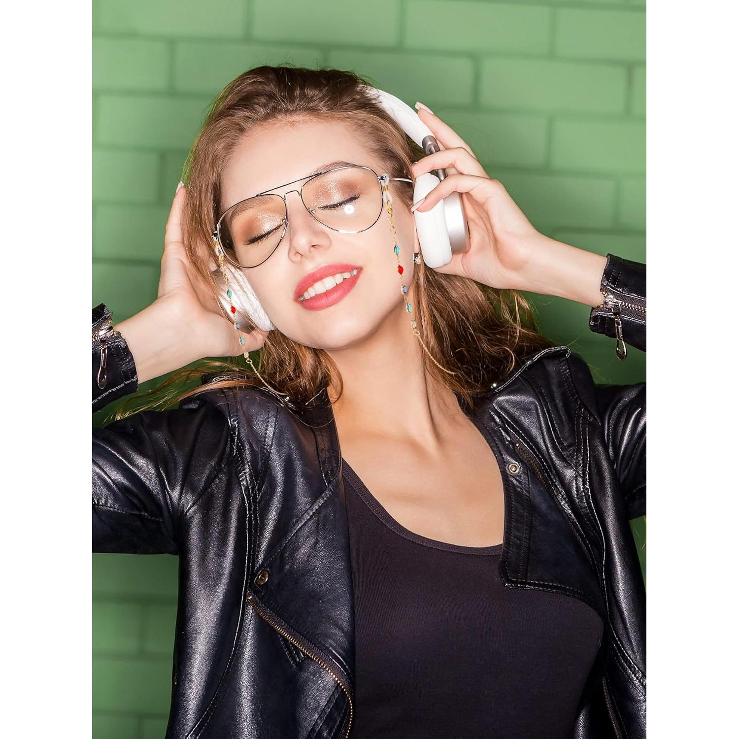 Cadena para Gafas Frienda 8 Piezas con Cuentas Elegantes