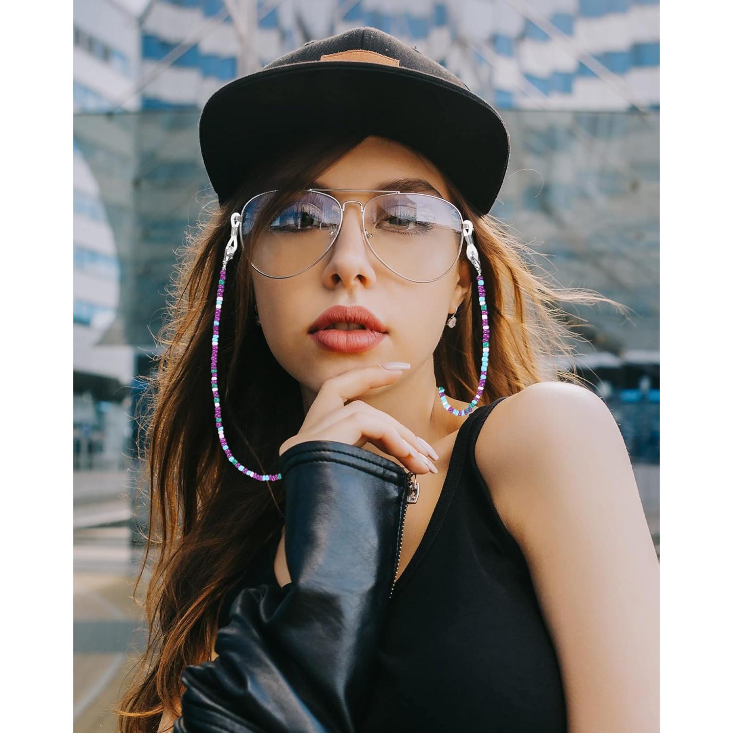 Cadena de Gafas Frienda 8 Piezas con Perlas Elegantes