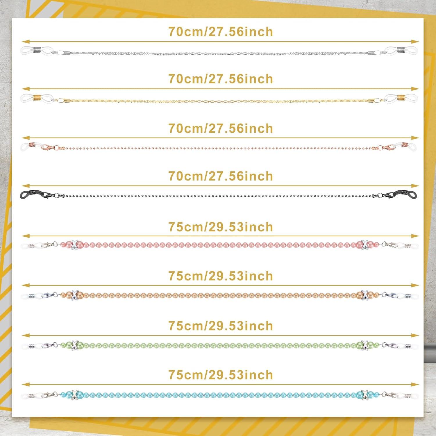 Cadena de Gafas Frienda 8 Piezas con Perlas Elegantes