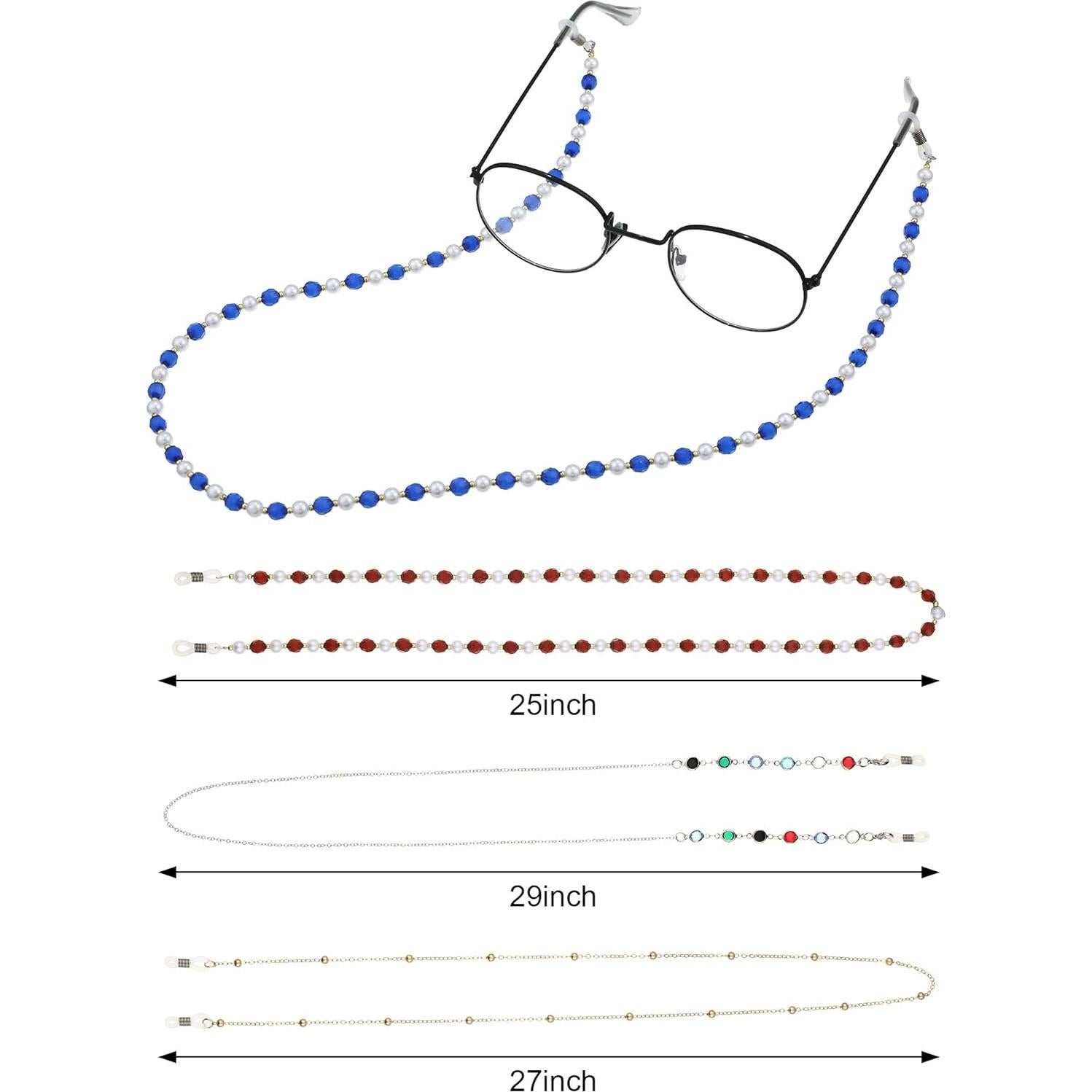 Cadena de Gafas Frienda 8 Piezas con Perlas Elegantes