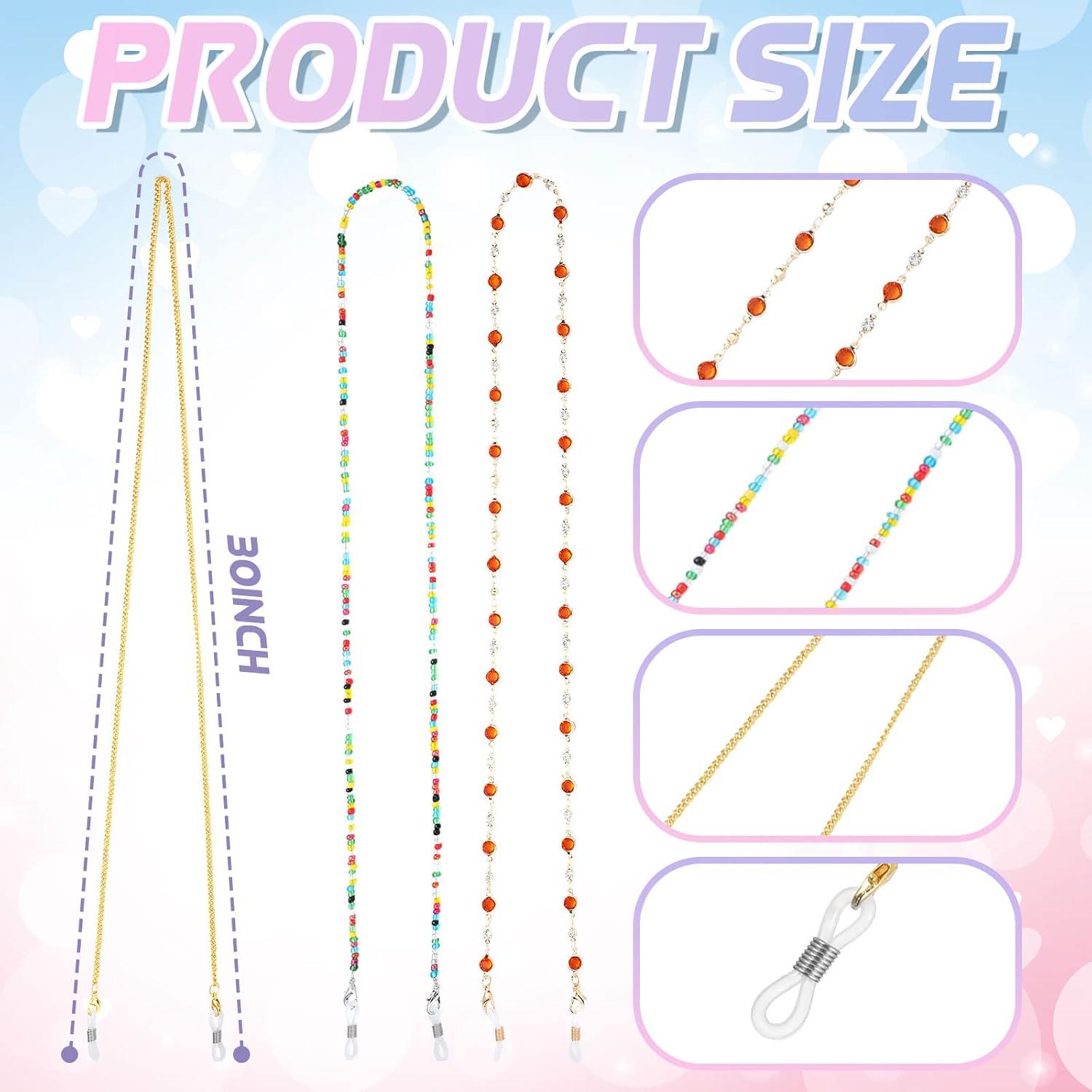 Cadena de Gafas Frienda 8 Piezas con Perlas Elegantes