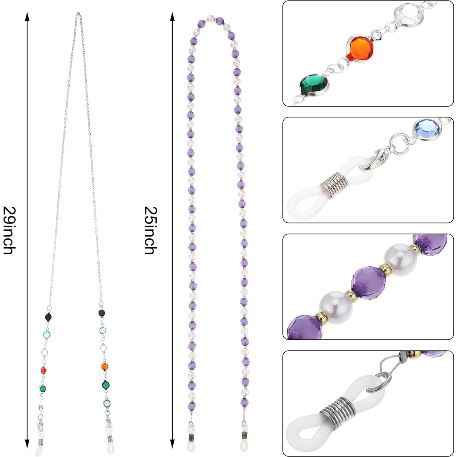 Cadena de Gafas Frienda 8 Pcs Perlas Elegantes para Mujeres