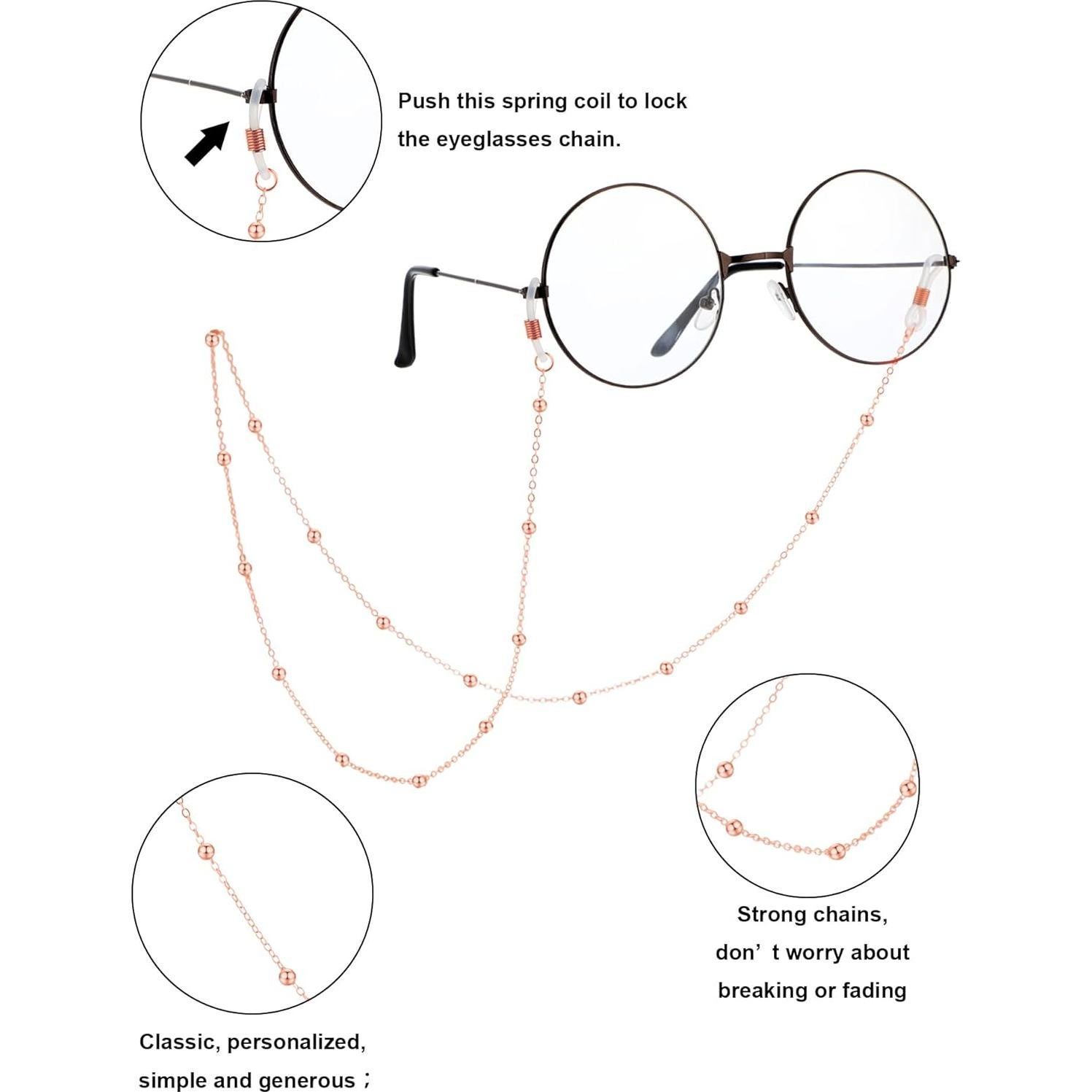 Cadena de Gafas Frienda 8 Piezas con Perlas Elegantes