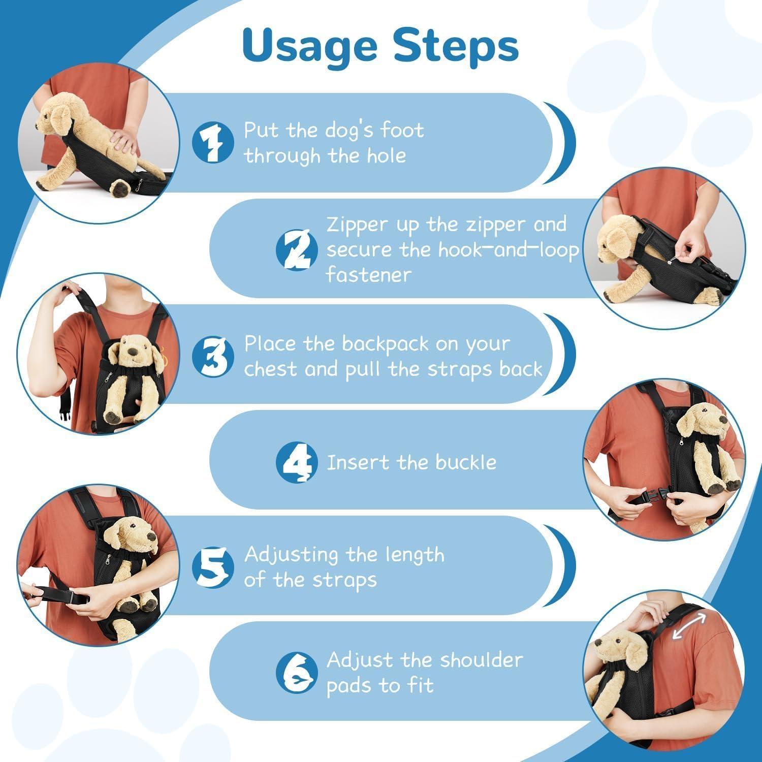 Mochila Transportadora YUDODO para Perros Pequeños Negra