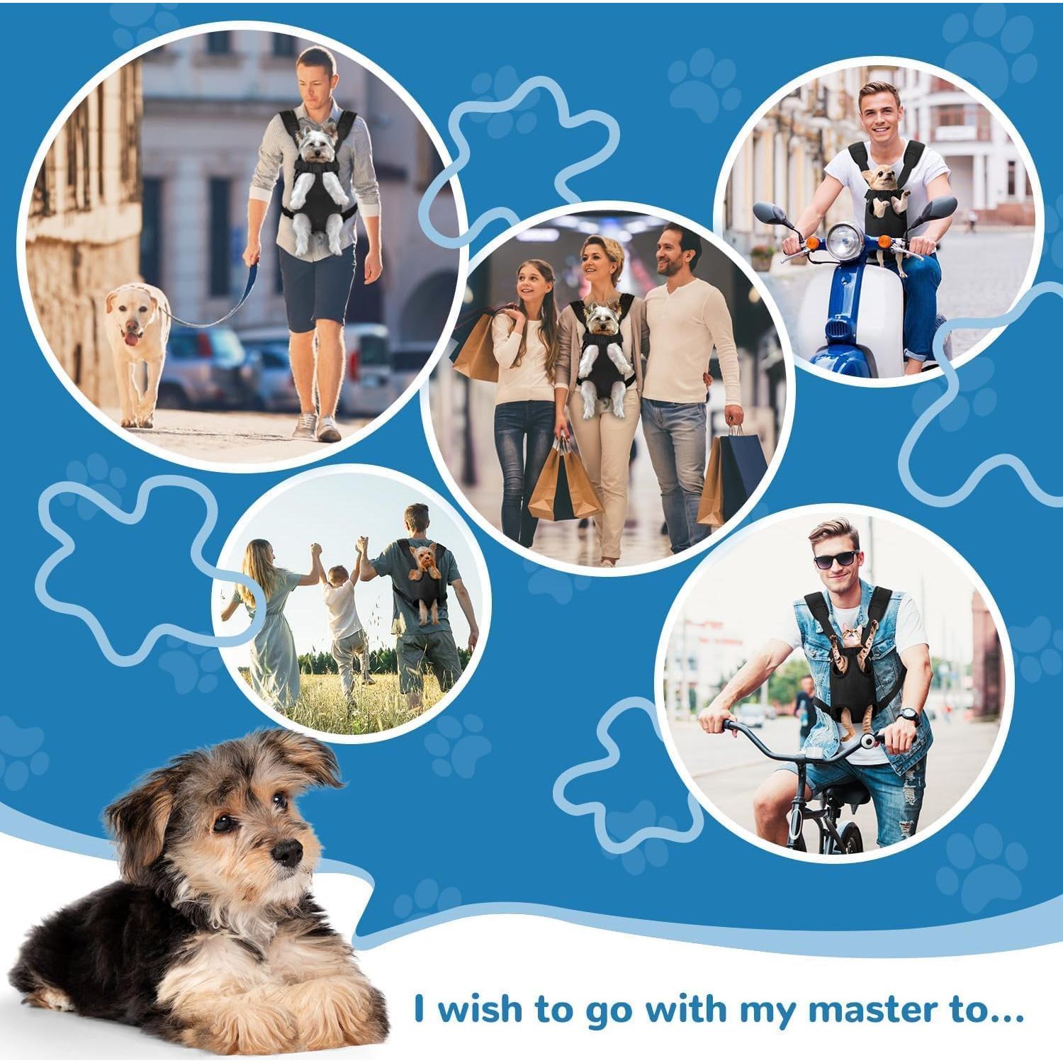 Mochila Transportadora YUDODO para Perros Pequeños Negra