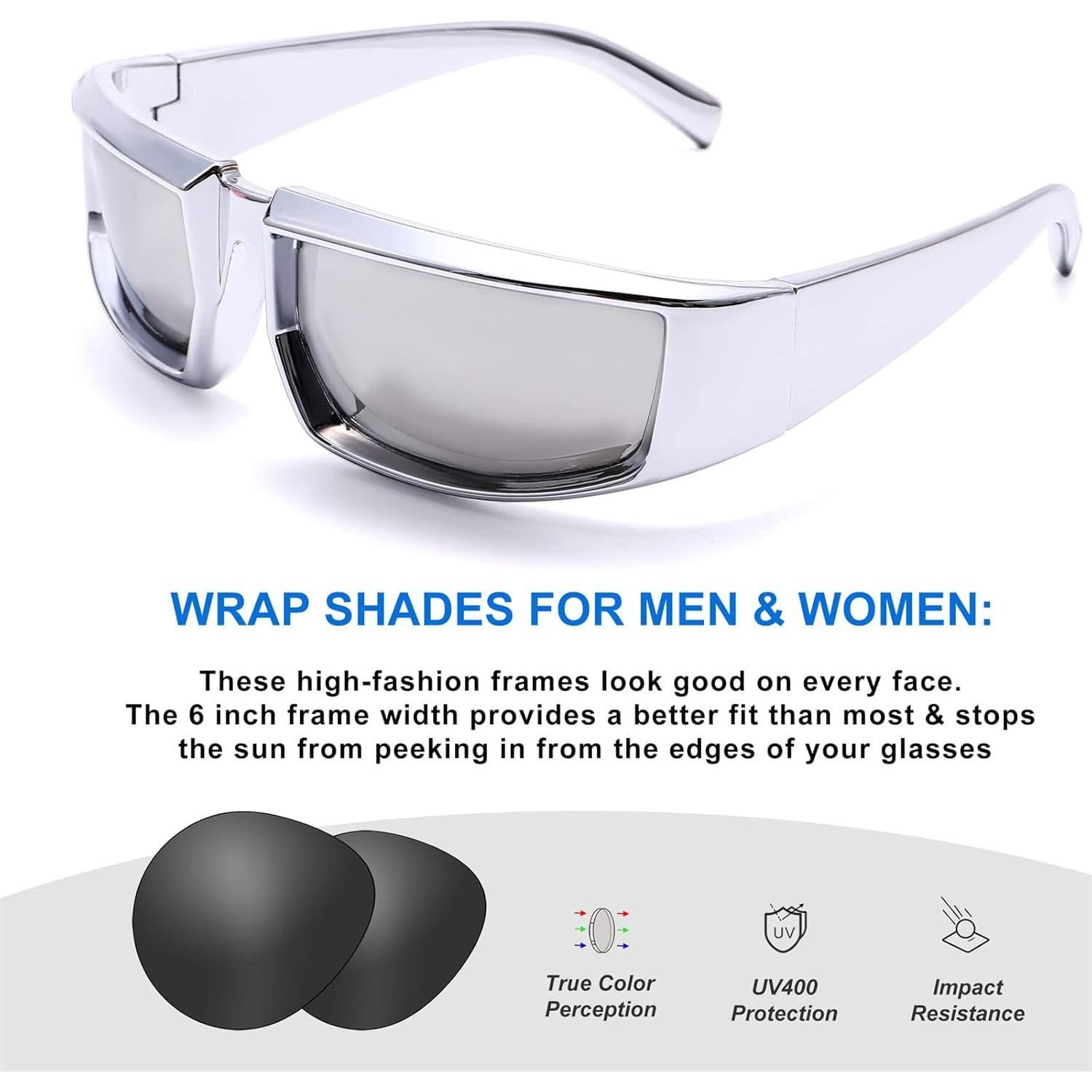 Gafas de Sol Modernas Unisex Espejo UV400 Rectangulares