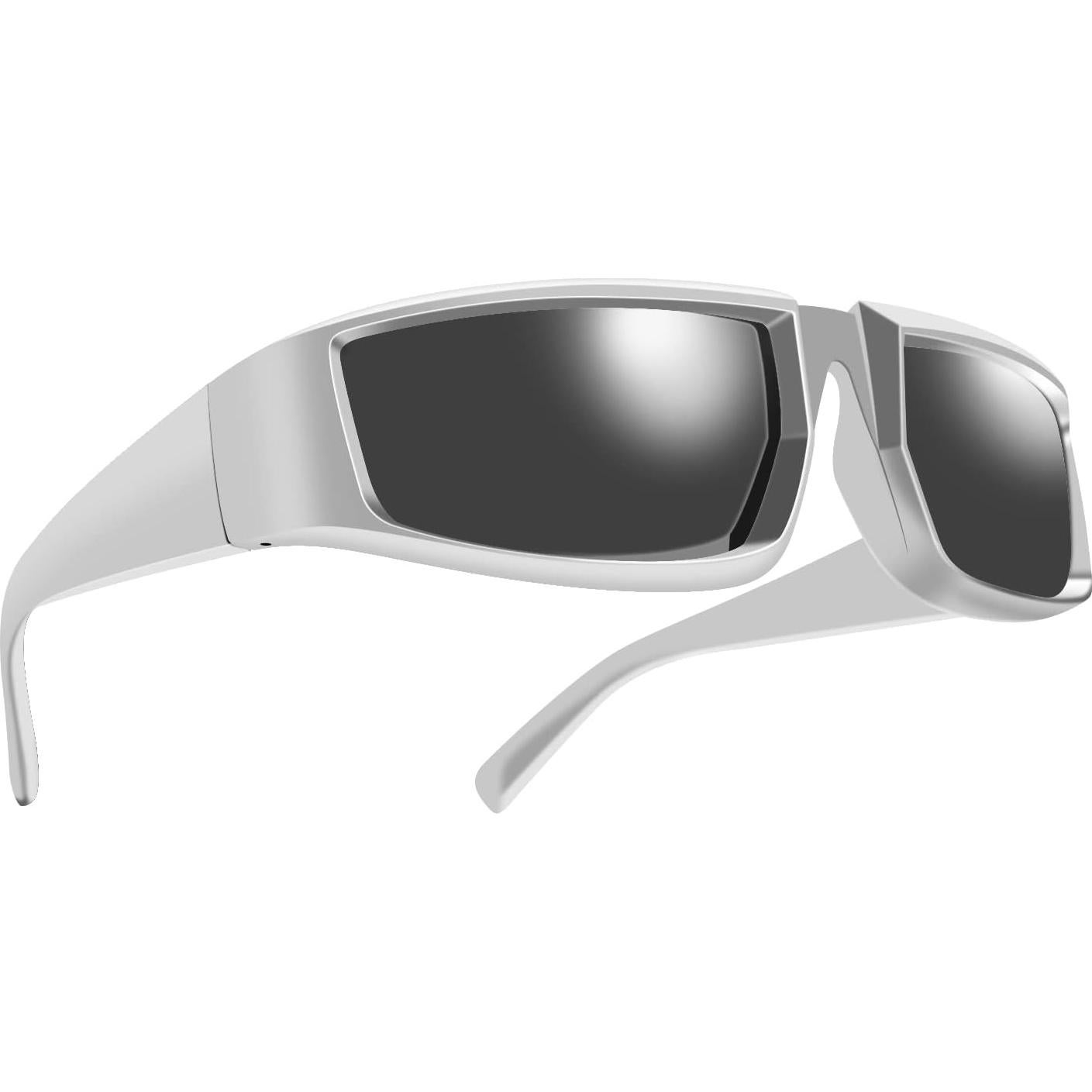 Gafas de Sol Modernas Unisex Marco Plateado Lente Negra