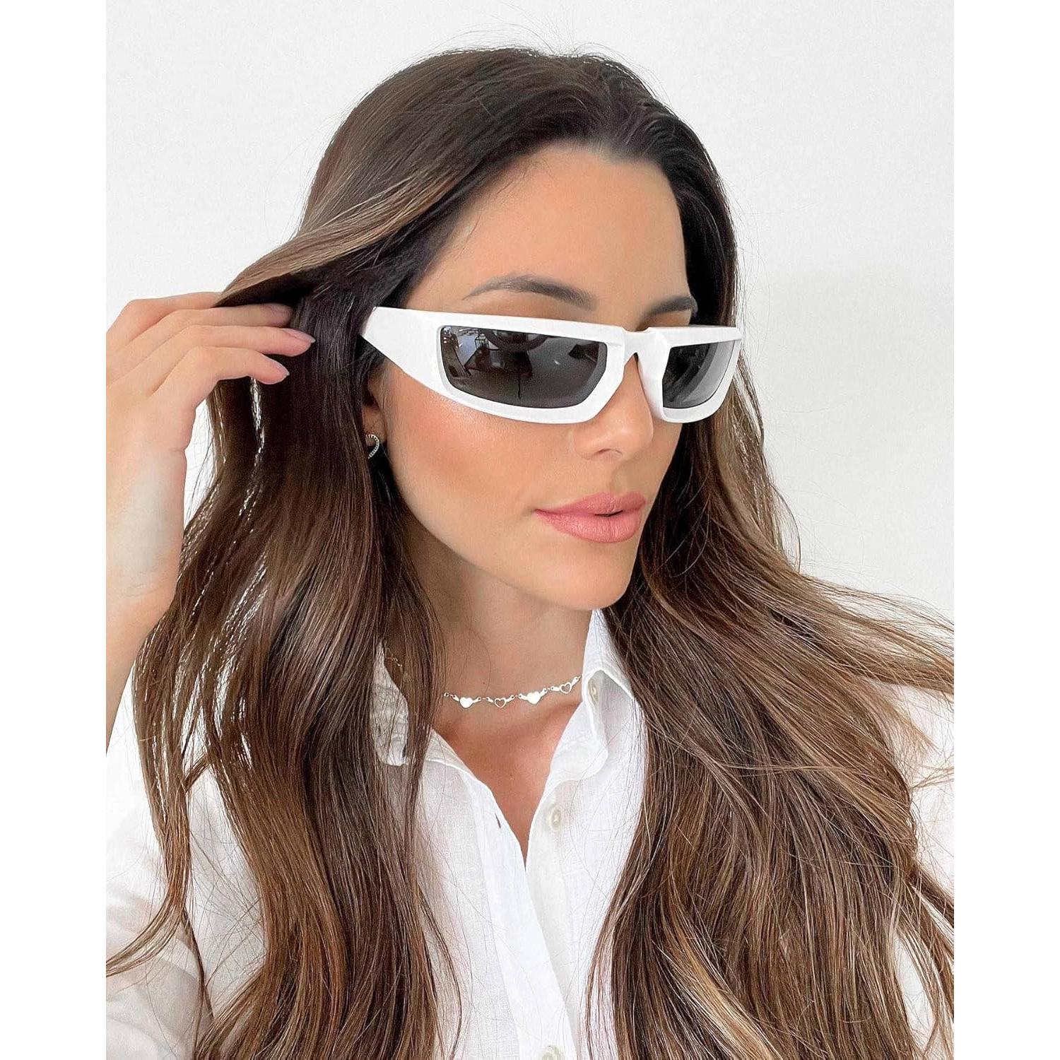 Gafas de Sol Modernas Envolventes Importadas - Marco Blanco