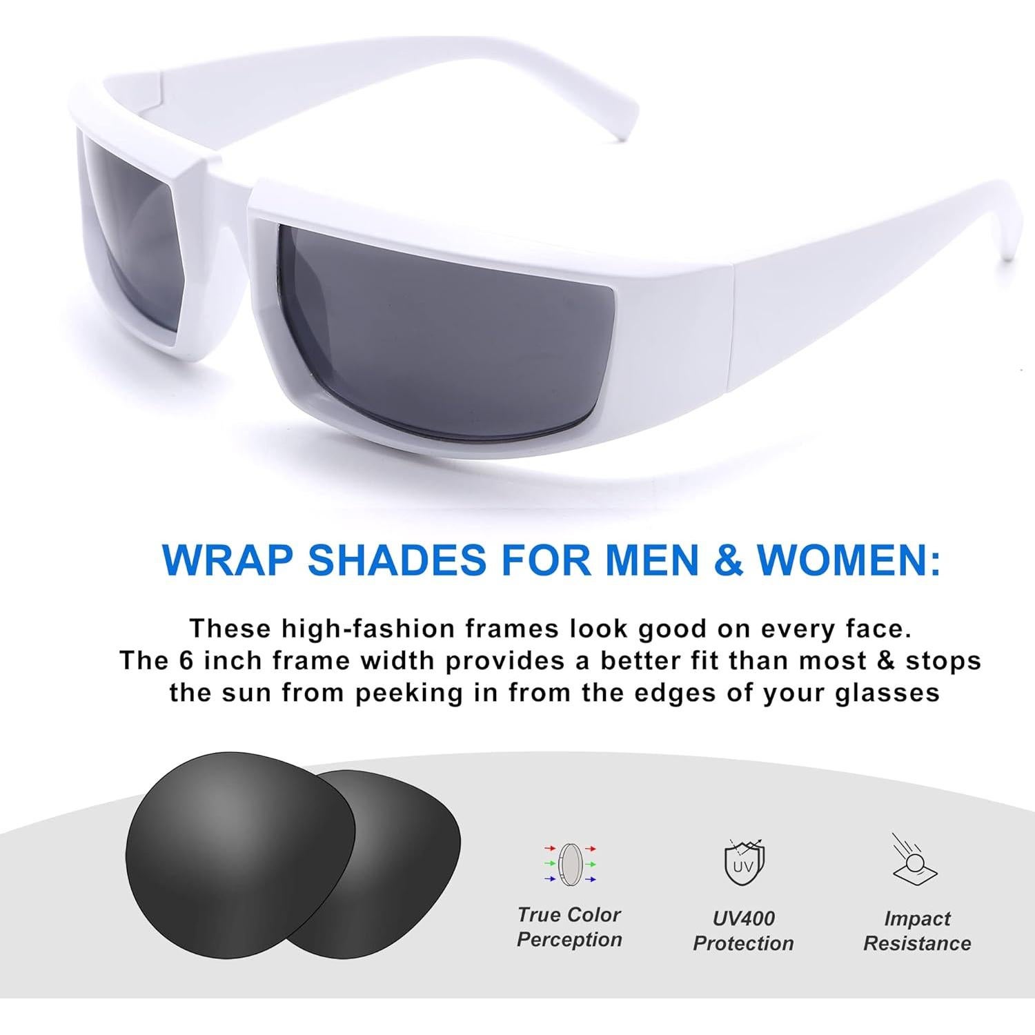 Gafas de Sol Modernas Envolventes Importadas - Marco Blanco