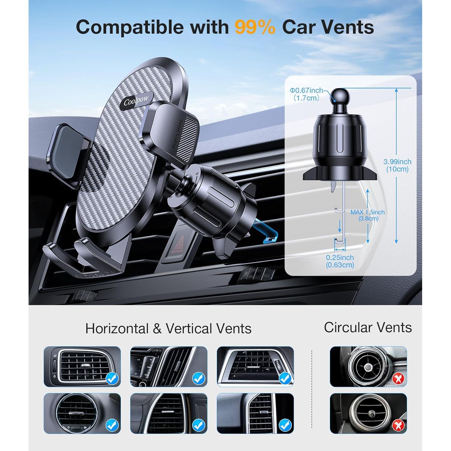 Soporte para Teléfono Coolpow T40 para Auto - Fibra de Carbono