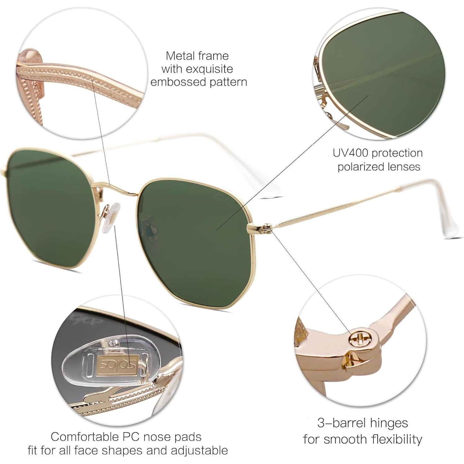 Gafas de sol polarizadas SOJOS SJ1072 turquesa 52mm