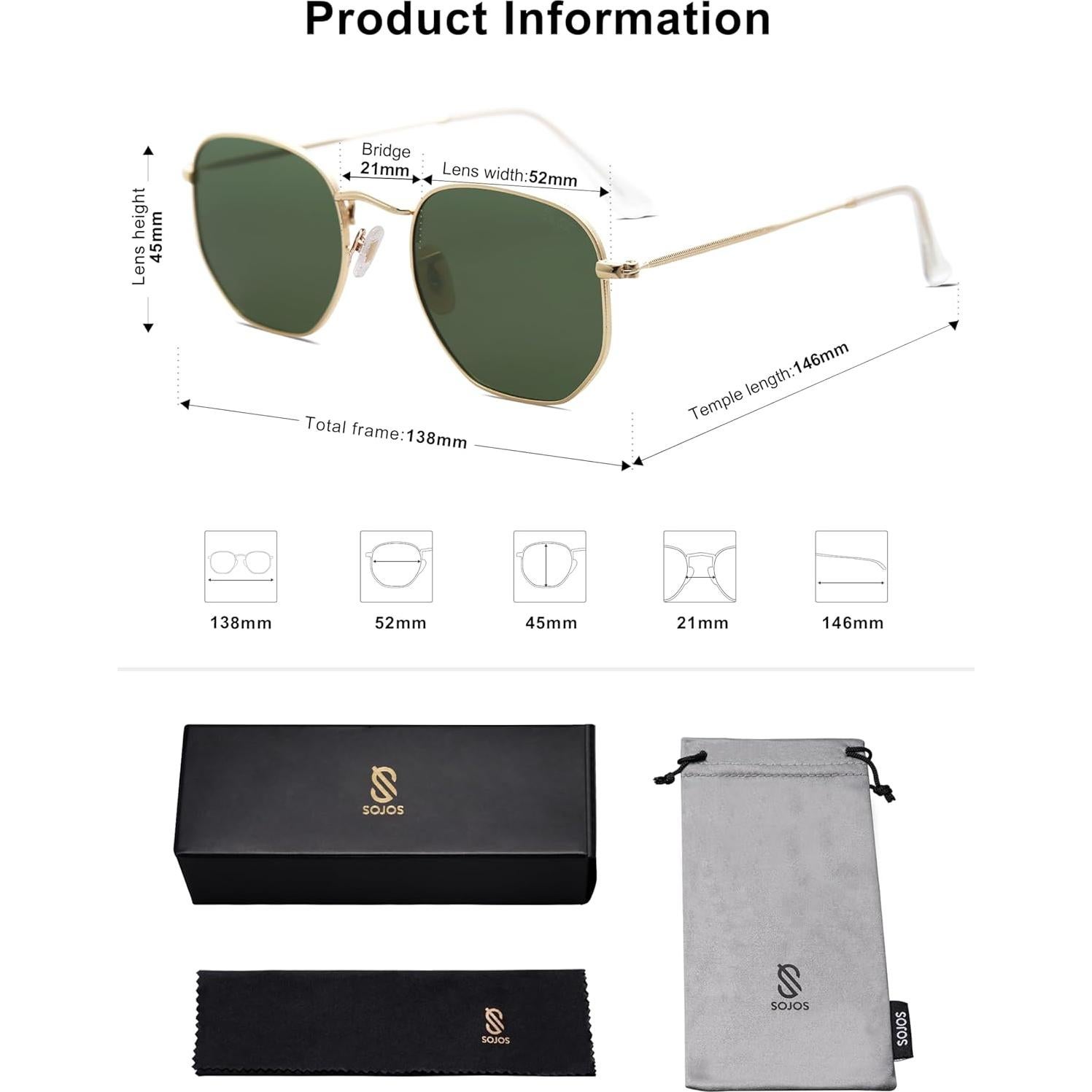 Gafas de sol polarizadas SOJOS SJ1072 turquesa 52mm