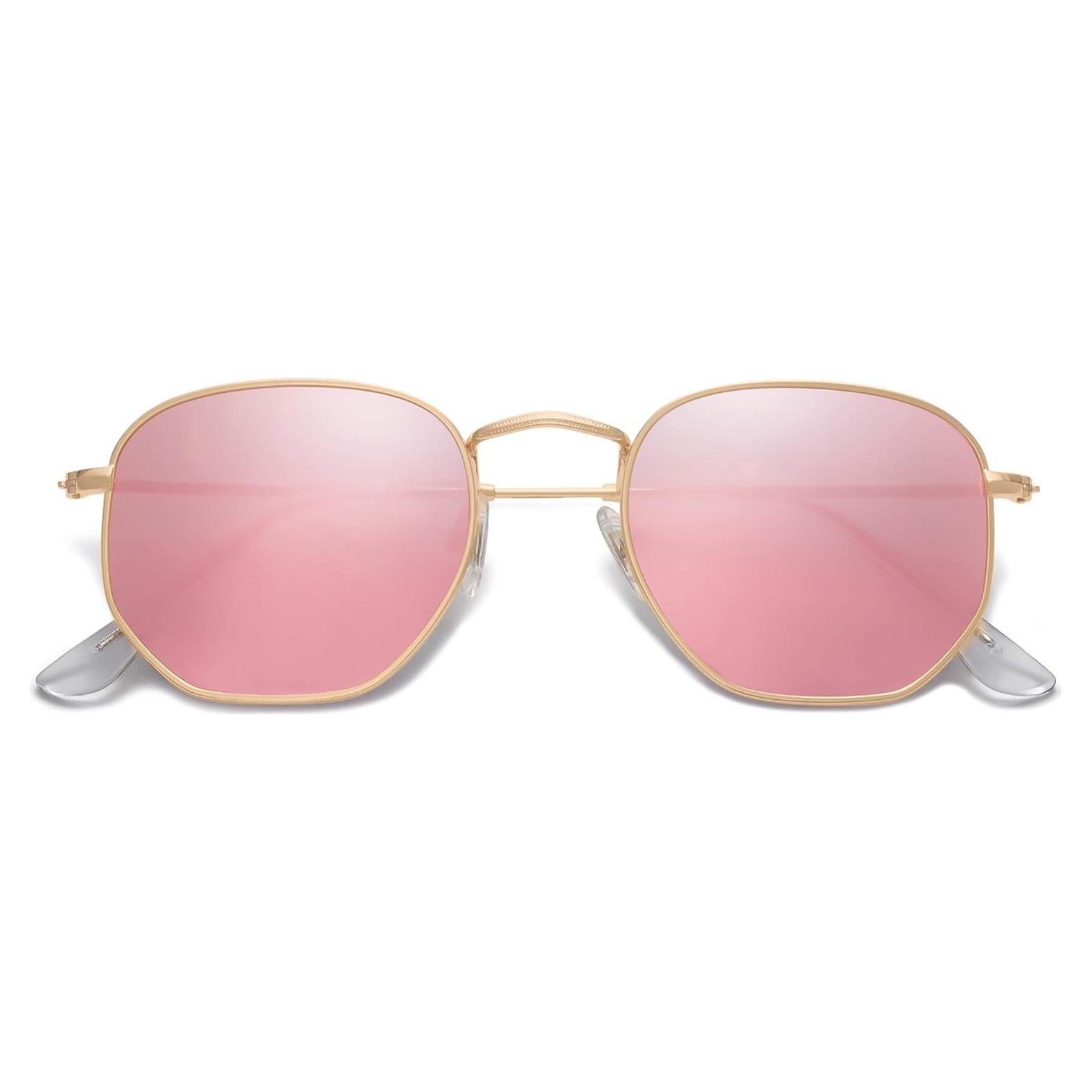Gafas de sol polarizadas SOJOS SJ1072 hexagonales 52mm rosa