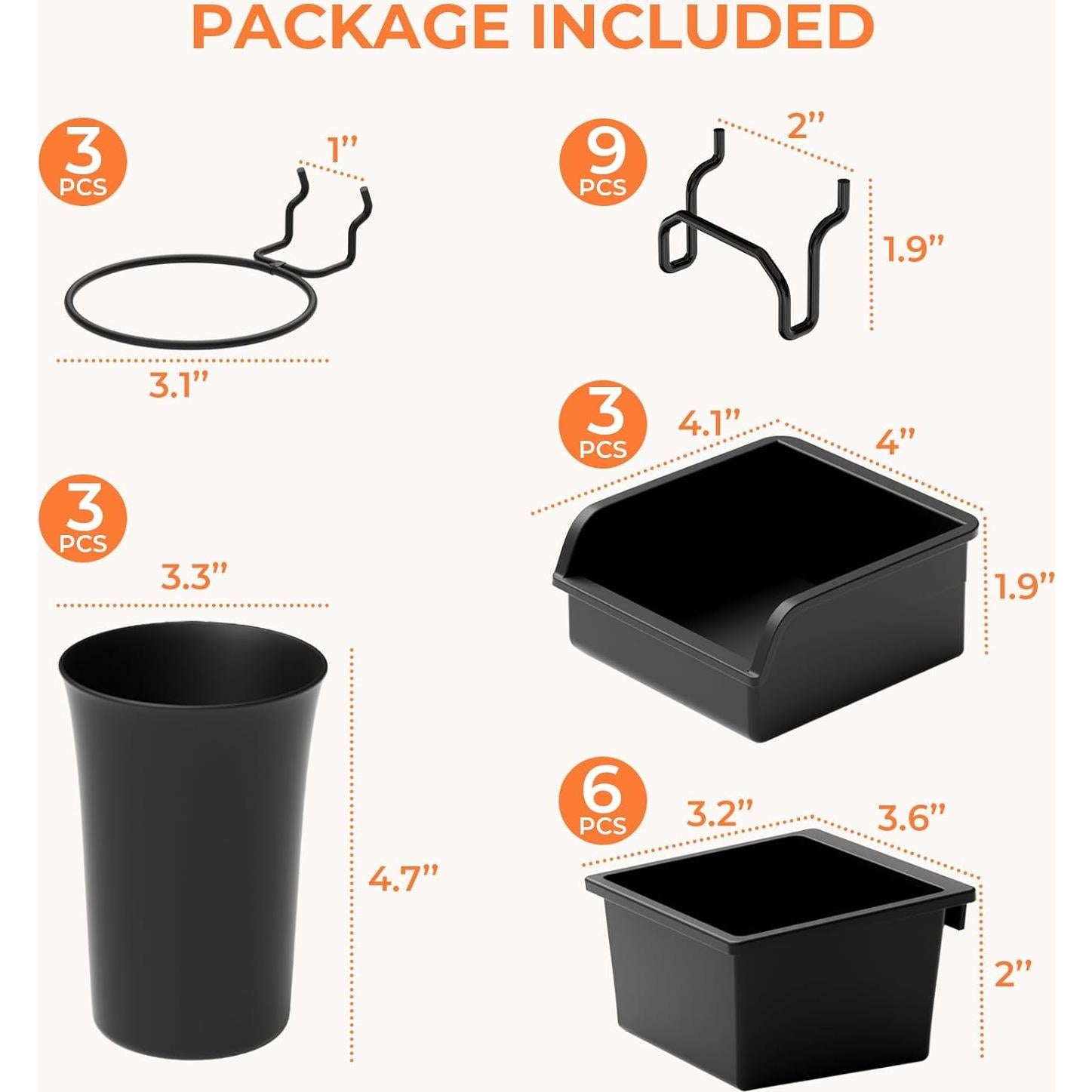 INCLY Kit de Accesorios para Tablero Perforado 12 Piezas