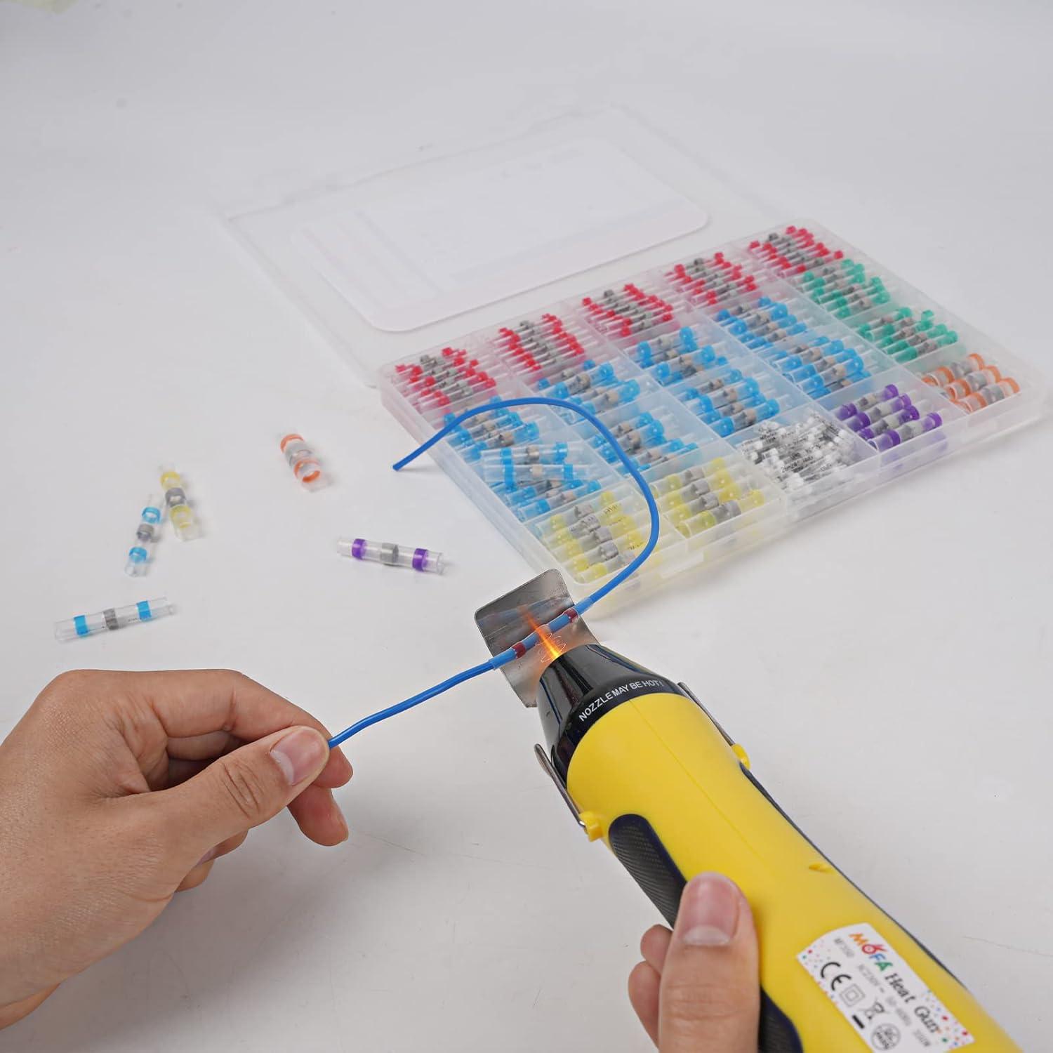 Kit 400PCS Conectores de Cable Amliber con Pistola de Calor