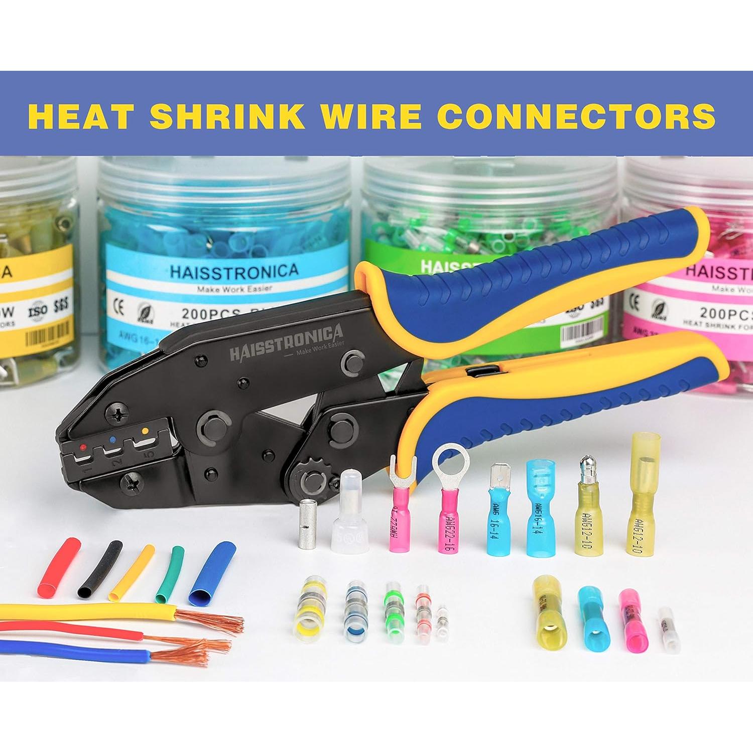 Conectores de Espada Termocontraíbles Haisstronica 200PCS AWG 16-14