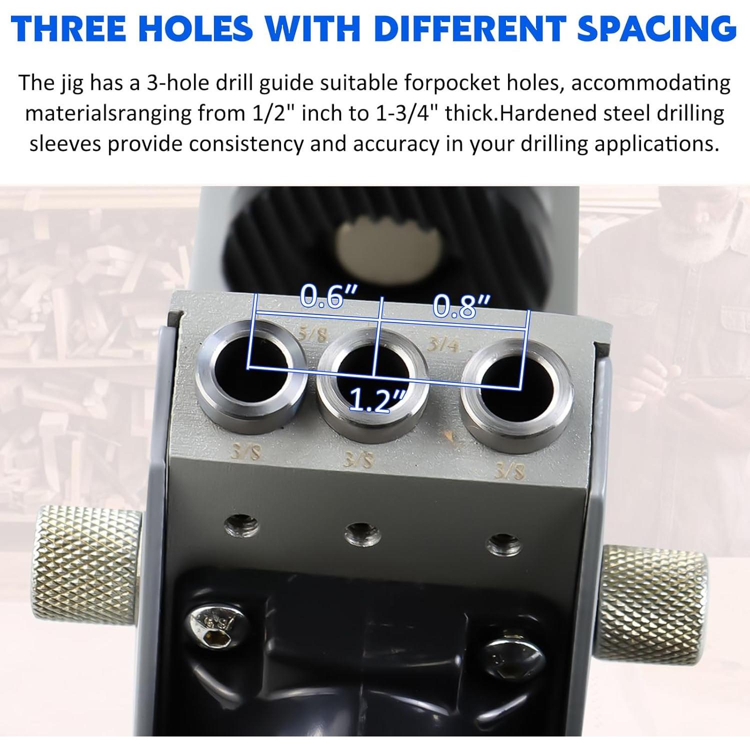 Kit de Plantilla de Agujeros de Pocket Zaztll 1.40 kg Ajustable