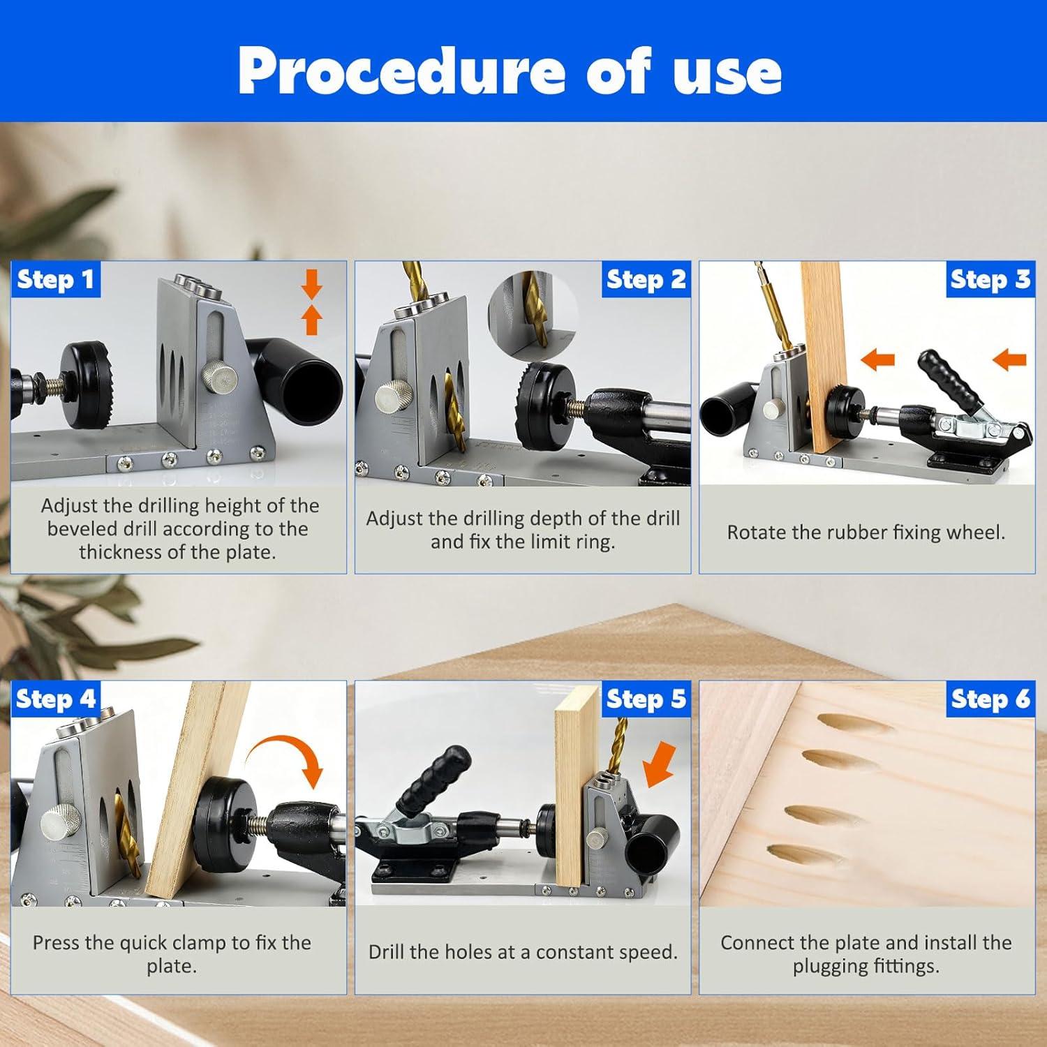 Kit de Plantilla de Agujeros de Pocket Zaztll 1.40 kg Ajustable