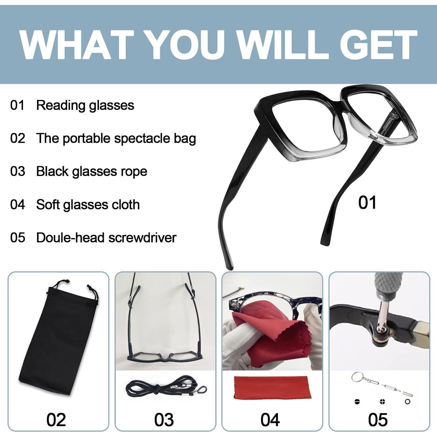 Gafas de Lectura OCCI CHIARI 1.5 Lentes Grandes para Mujeres