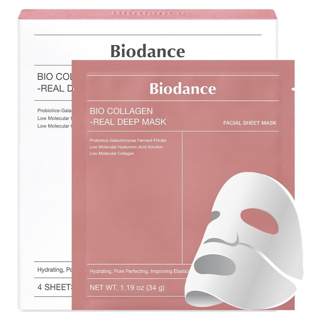 Mascarilla Hidratante Biodance Bio-Collagen 4 Piezas 34g