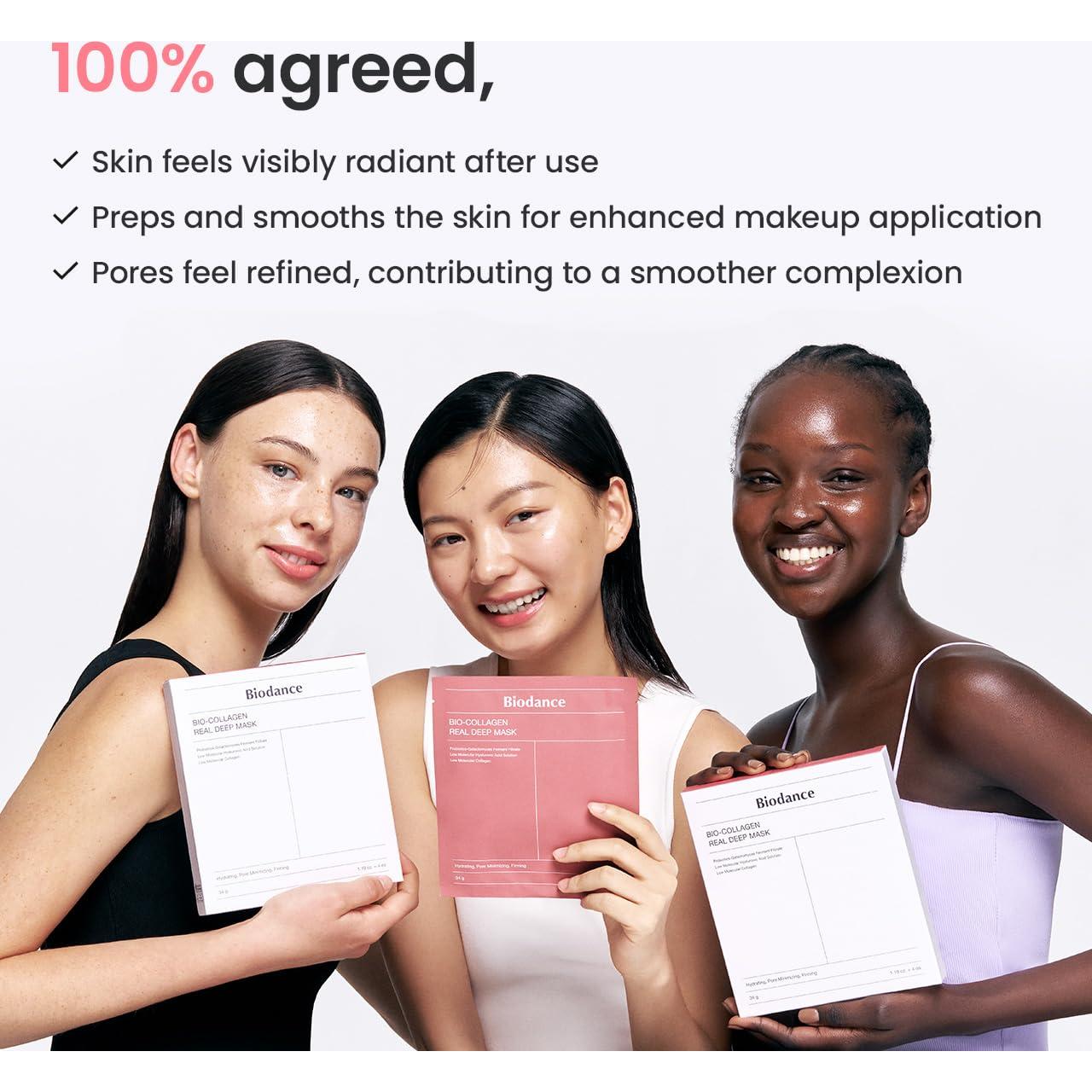 Mascarilla Hidratante Biodance Bio-Collagen 4 Piezas 34g