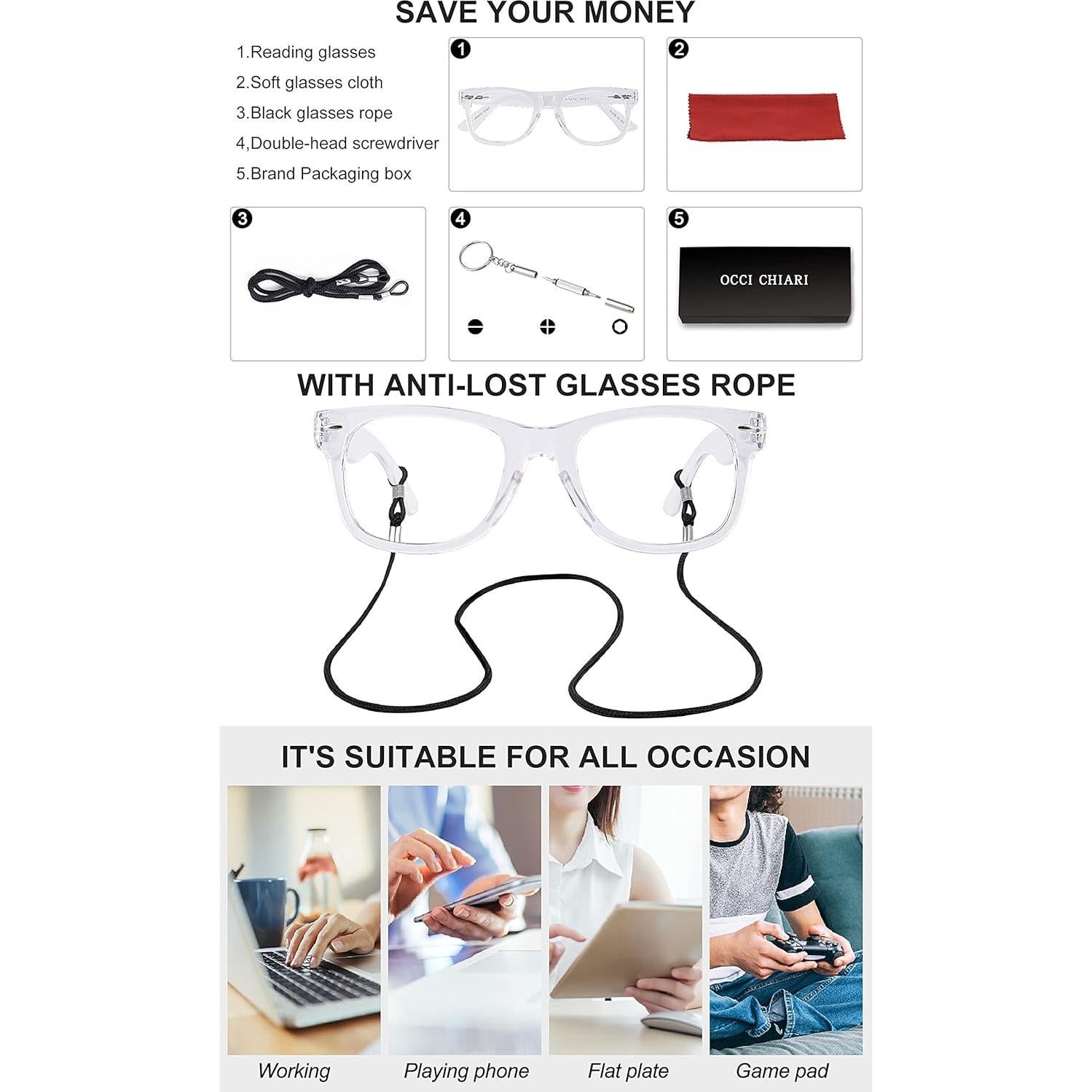 Gafas de Lectura OCCI CHIARI 2.0x Luz Azul Mujeres