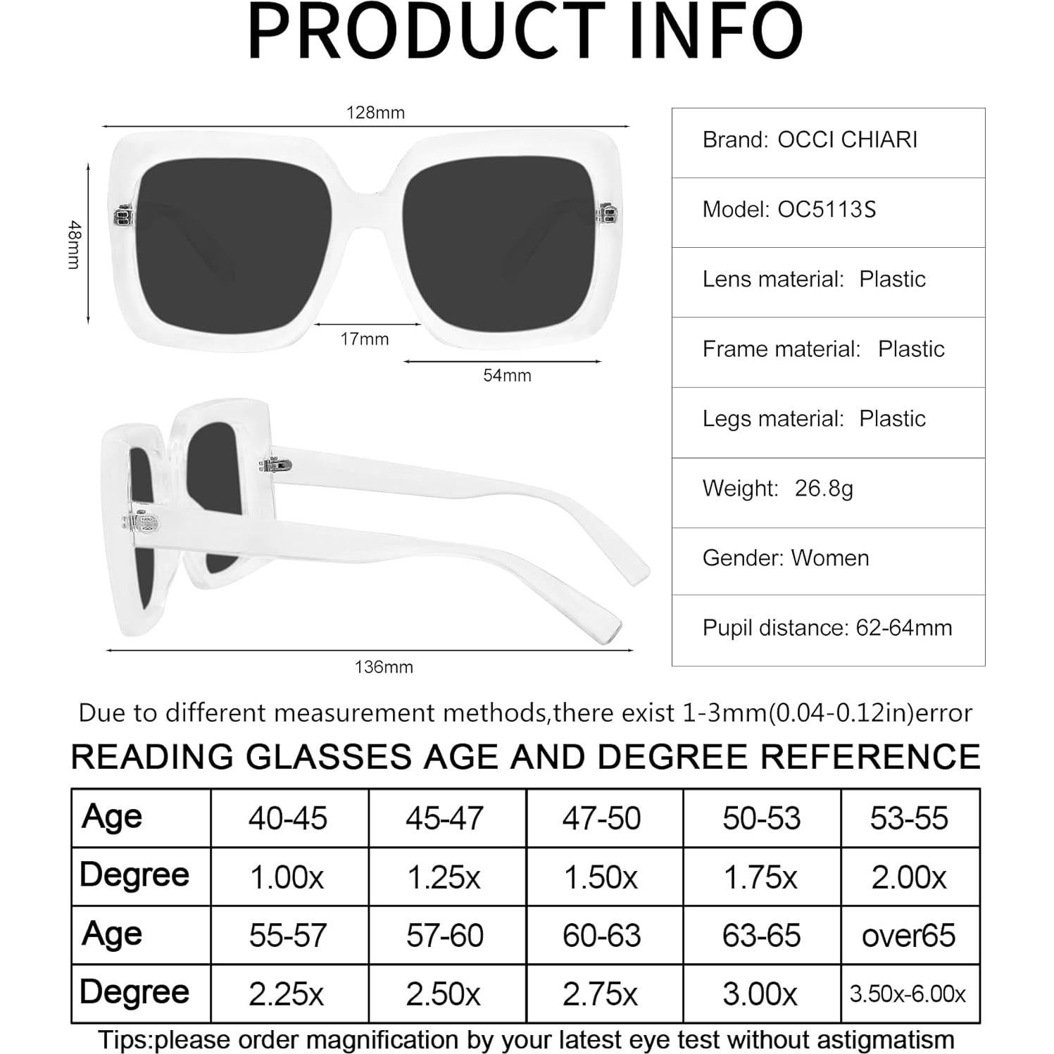 Gafas de sol OCCI CHIARI 3.0 UV400 para mujeres grandes