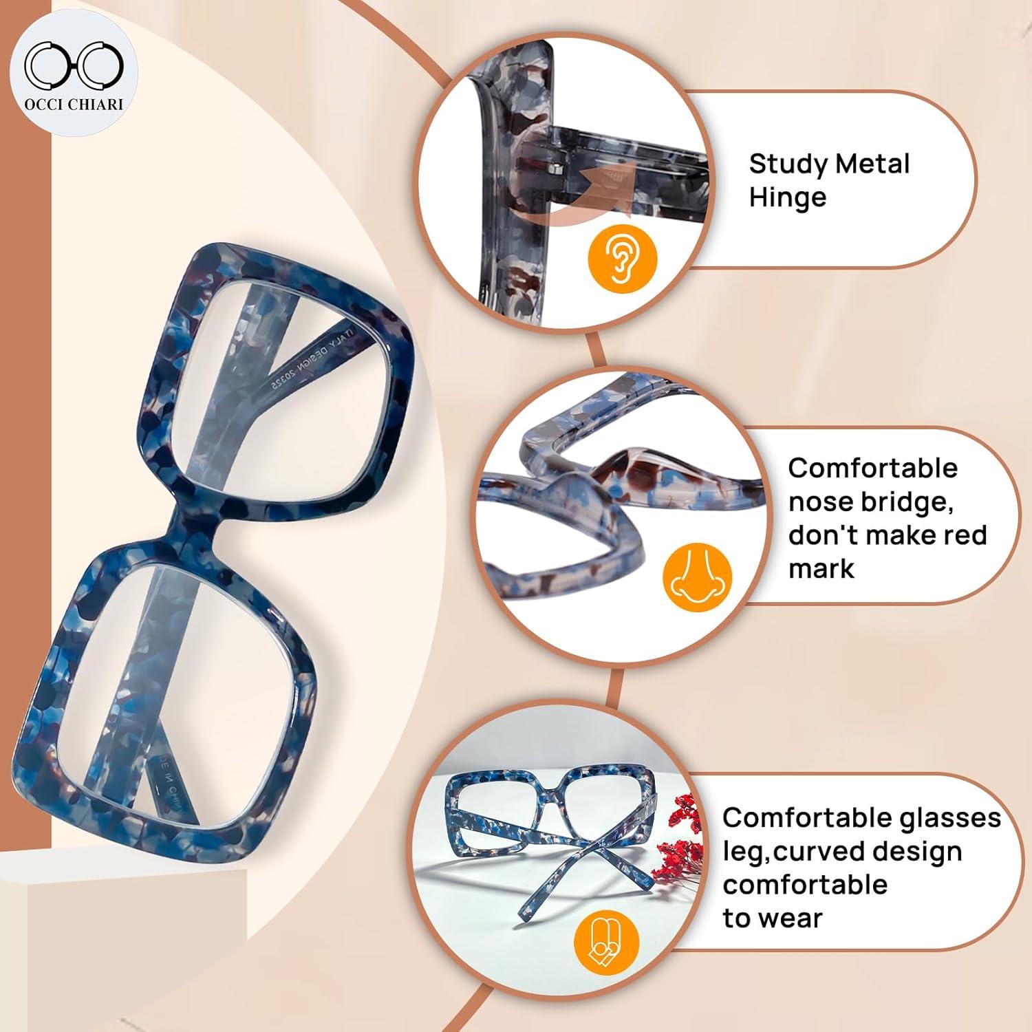 OCCI CHIARI Lentes de Lectura Grandes 2.5x para Mujeres