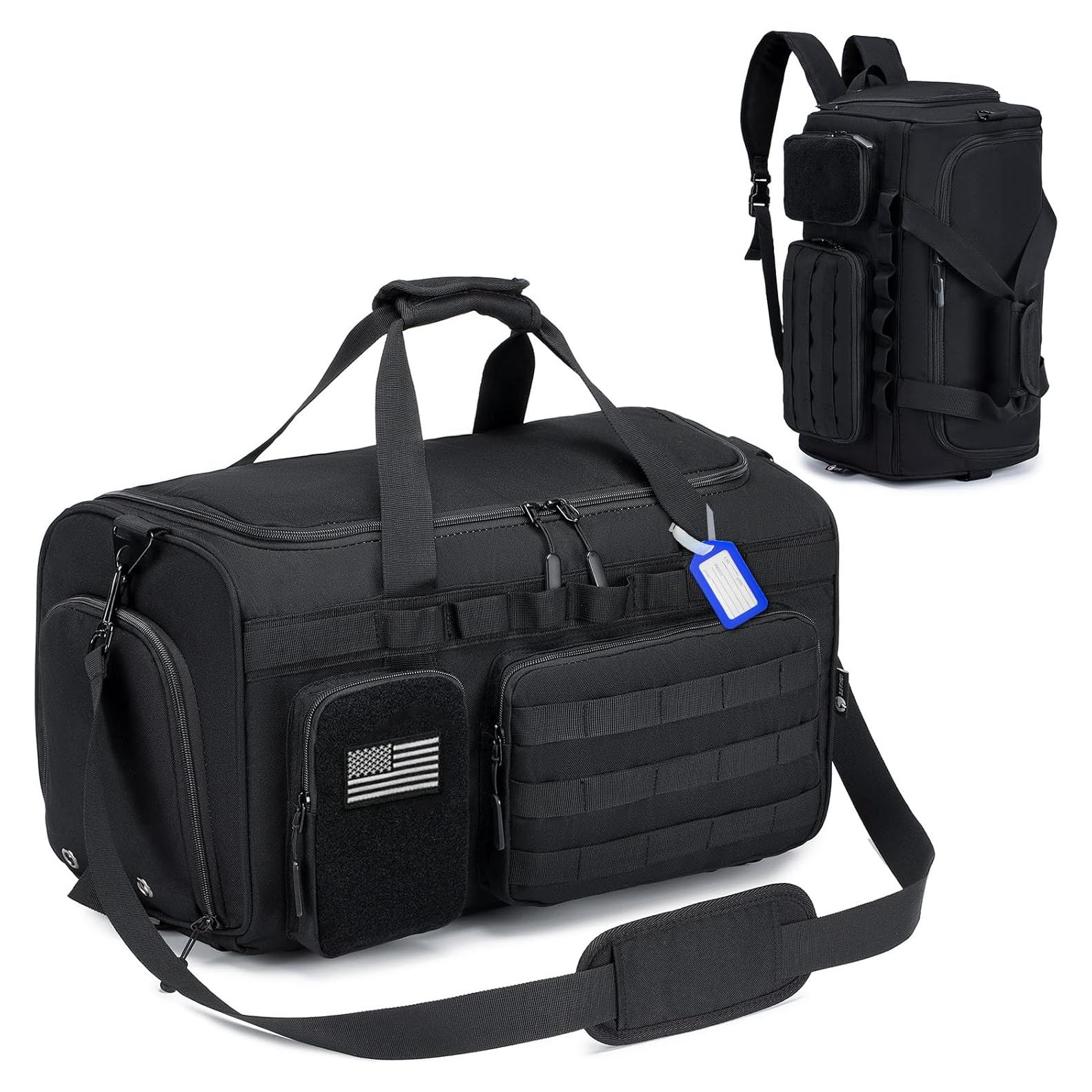 Bolsa de gimnasio COSCOOA 3 en 1 negra 32L con compartimentos