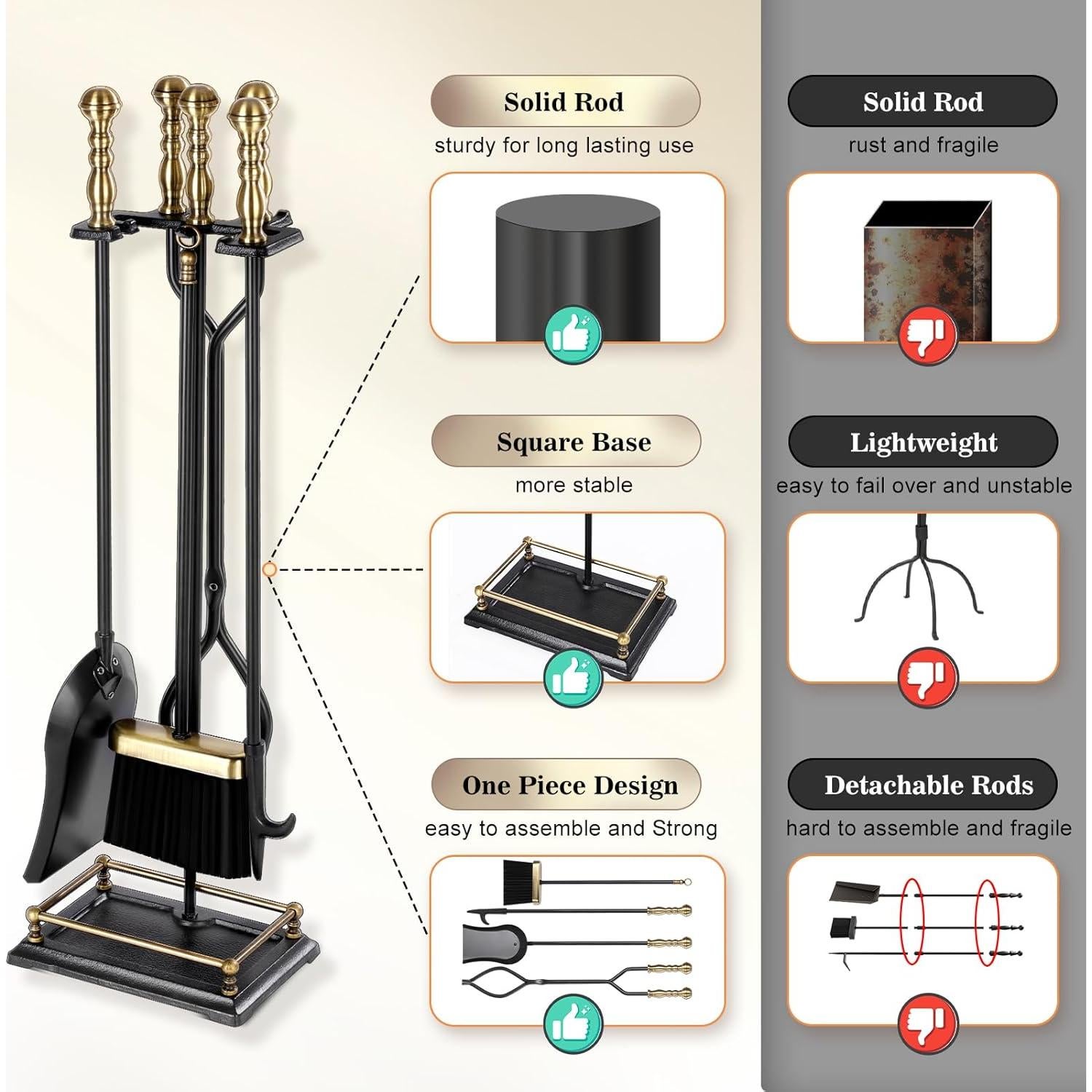 Conjunto de Herramientas para Chimenea FEED GARDEN 5 Piezas
