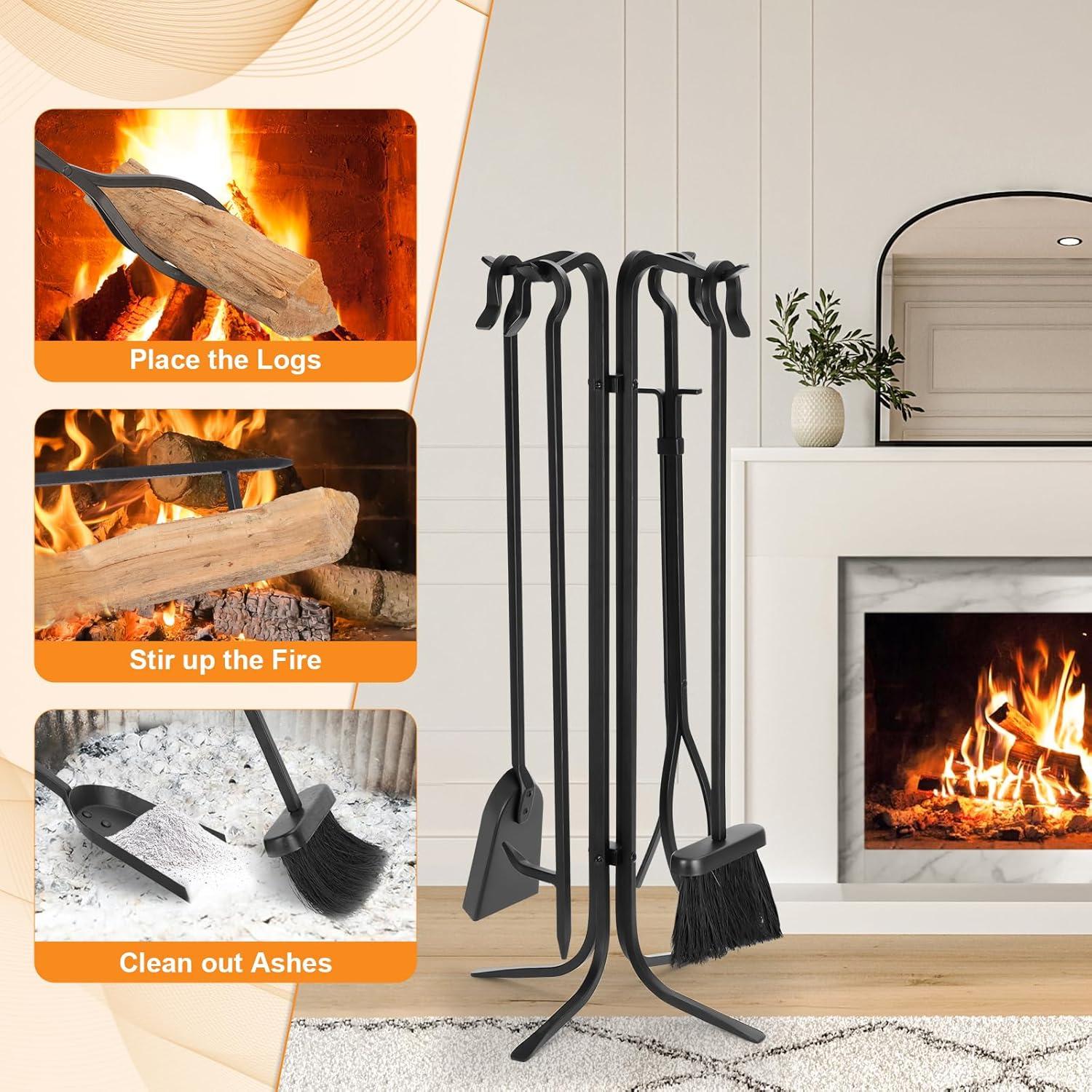 Juego de Herramientas para Chimenea FEED GARDEN 5 Piezas 71 cm