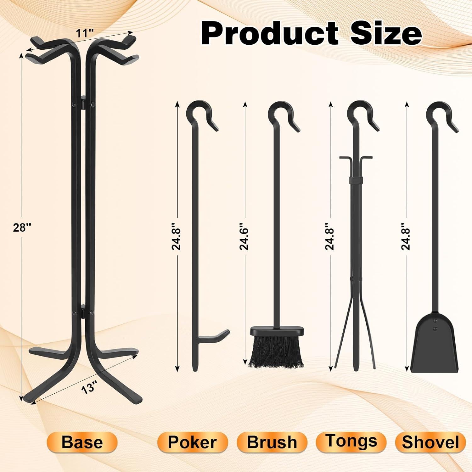 Juego de Herramientas para Chimenea FEED GARDEN 5 Piezas 71 cm