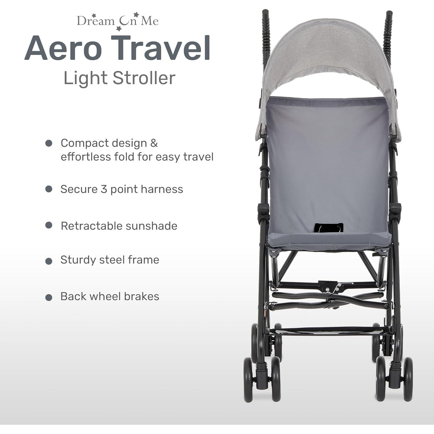 Carrito de Paseo Dream On Me Aero Travel Plegable Gris