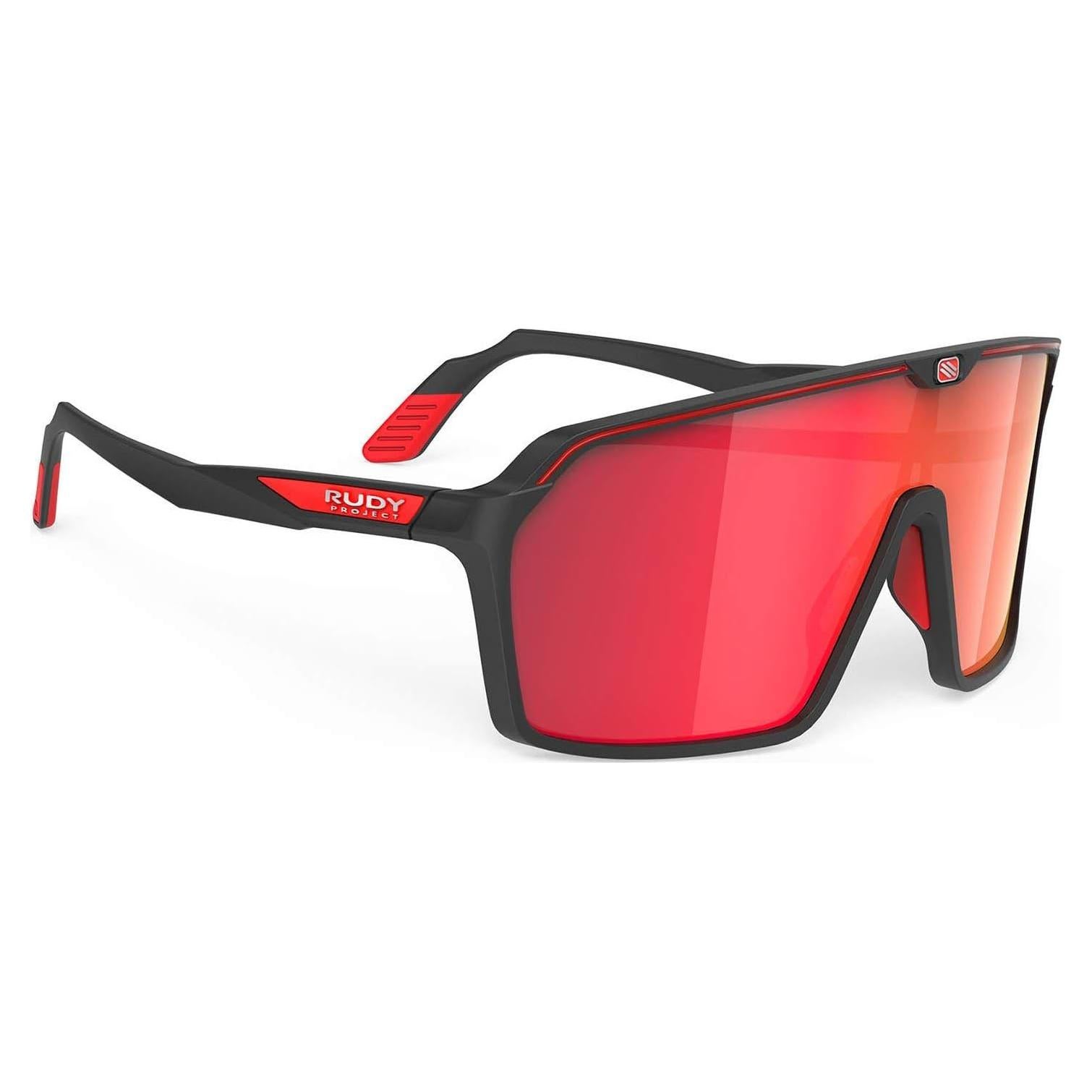 Gafas de sol Rudy Project Spinshield Negro Mate Lentes Rojas