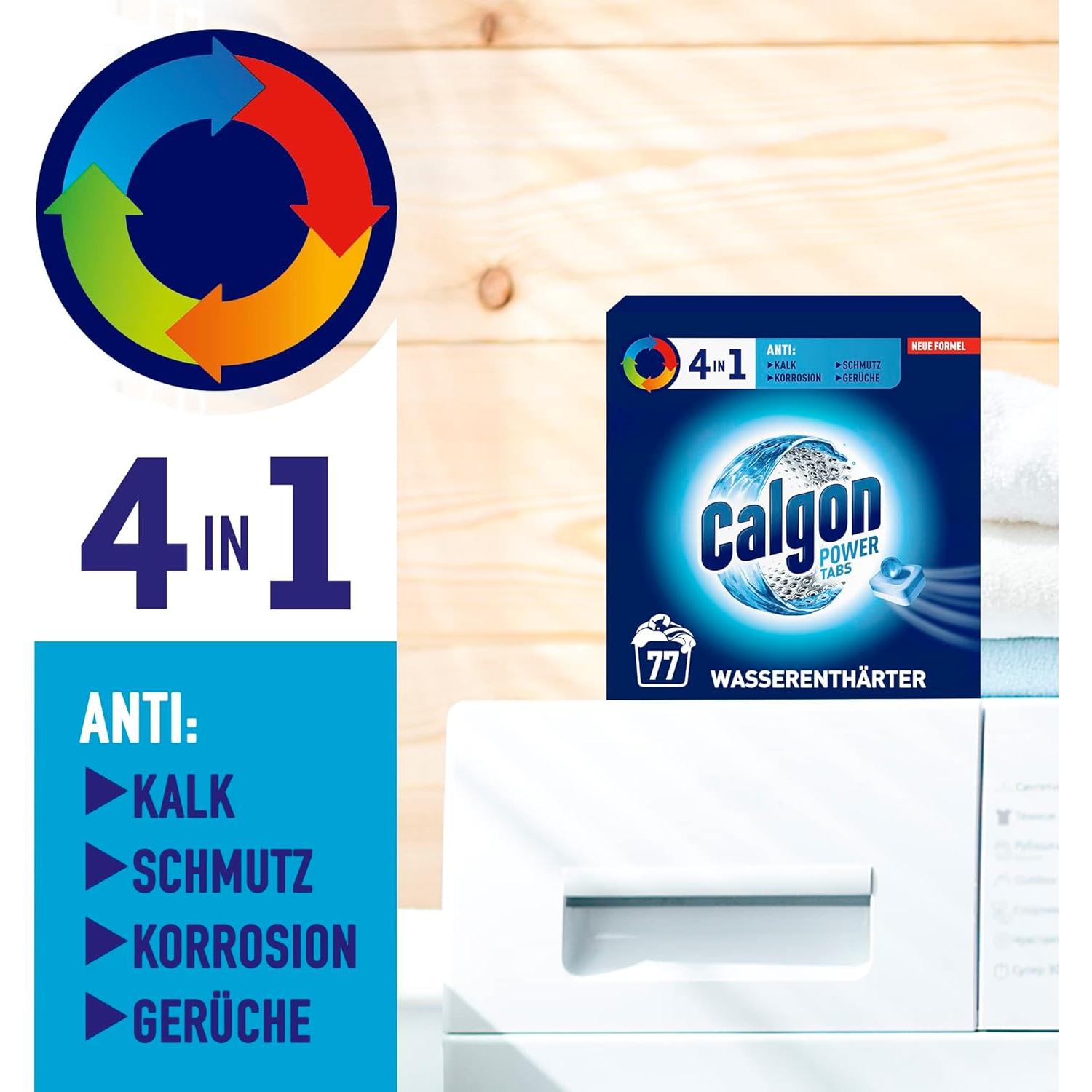 Calgon 4-en-1 Power Tabs - 77 Tabletas Suavizantes de Agua